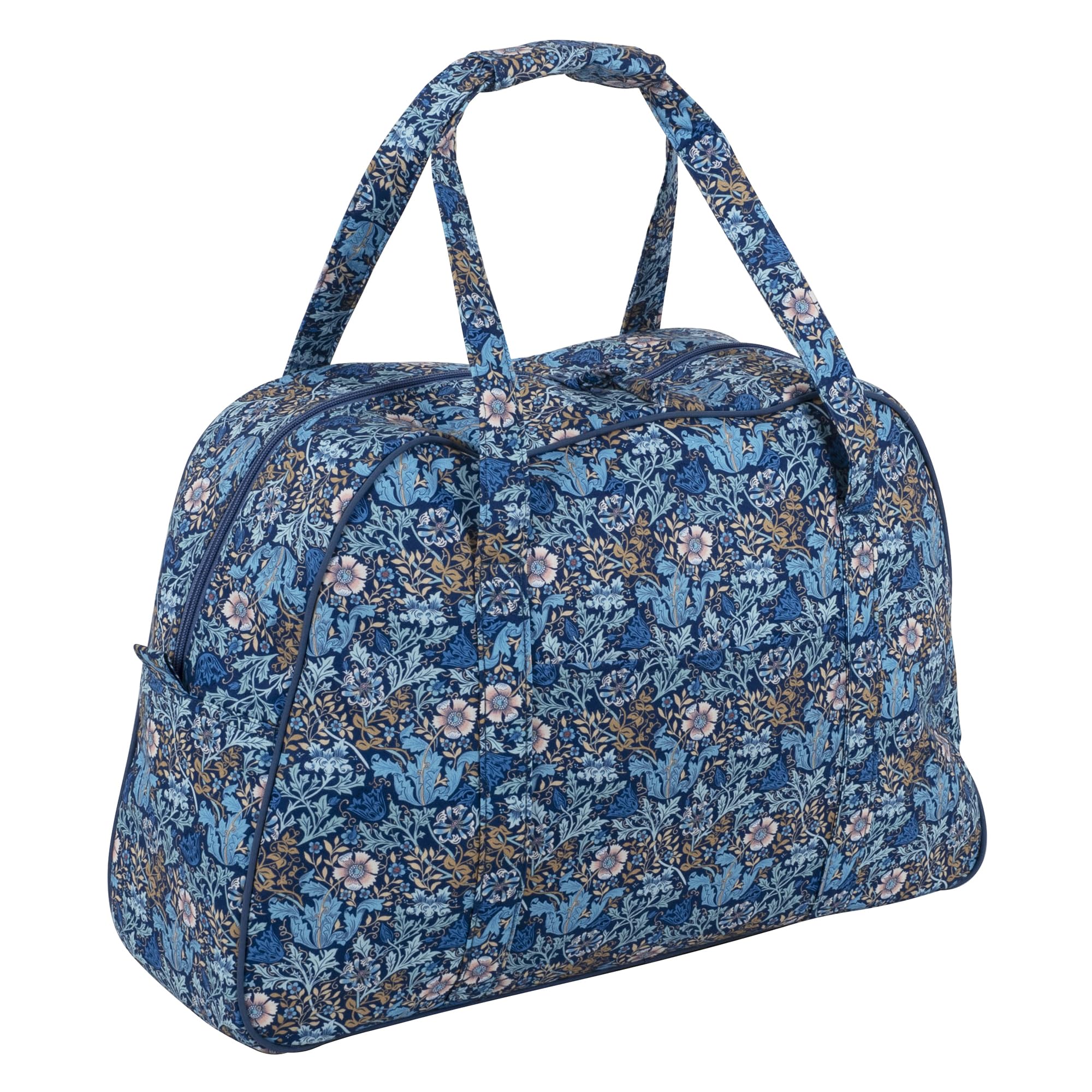 Hobby Gift Torba na maszynę do szycia - klasyczna tkanina bawełniana z nadrukiem kwiatowym i drewnem, podwójne uchwyty, przenośna torba do przechowywania, zapięcie na zamek błyskawiczny, 15x33x48cm