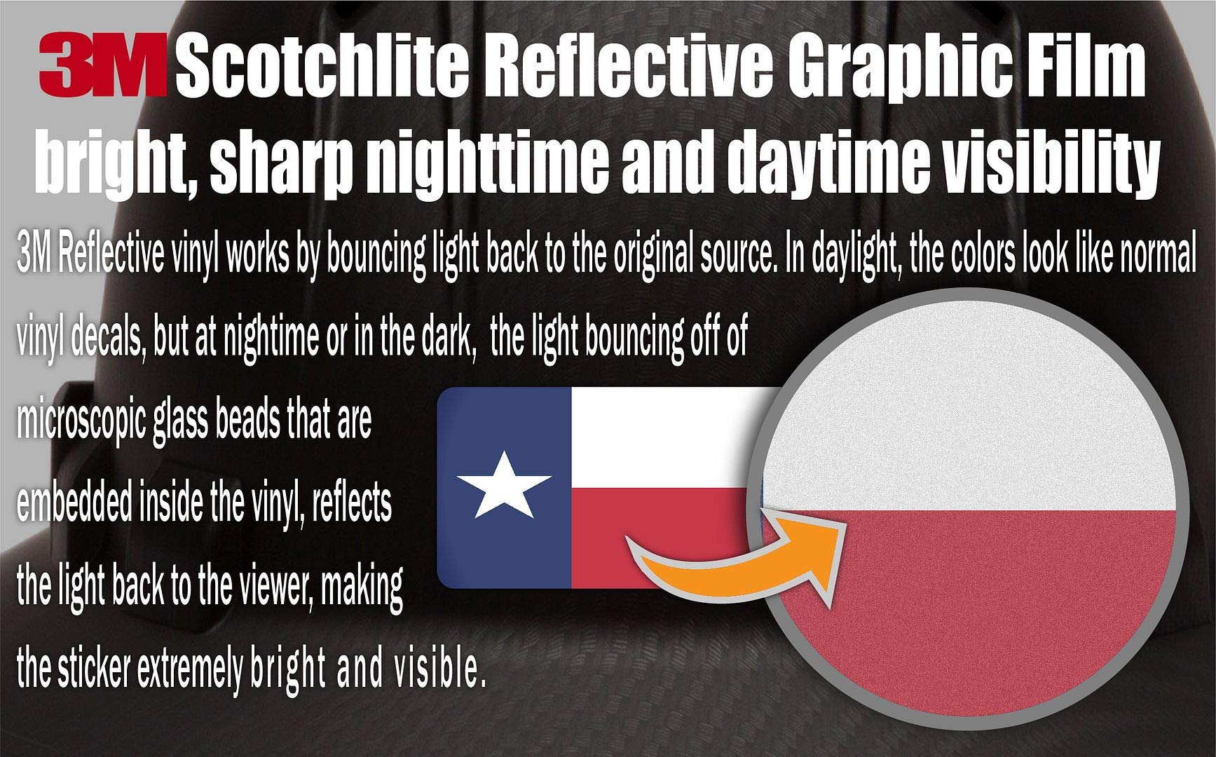 (x10) 3M Reflective Texas and US Flag Stickers | Versatile Safety Decals | Hard Hats, laptops, Bikes, toolboxes