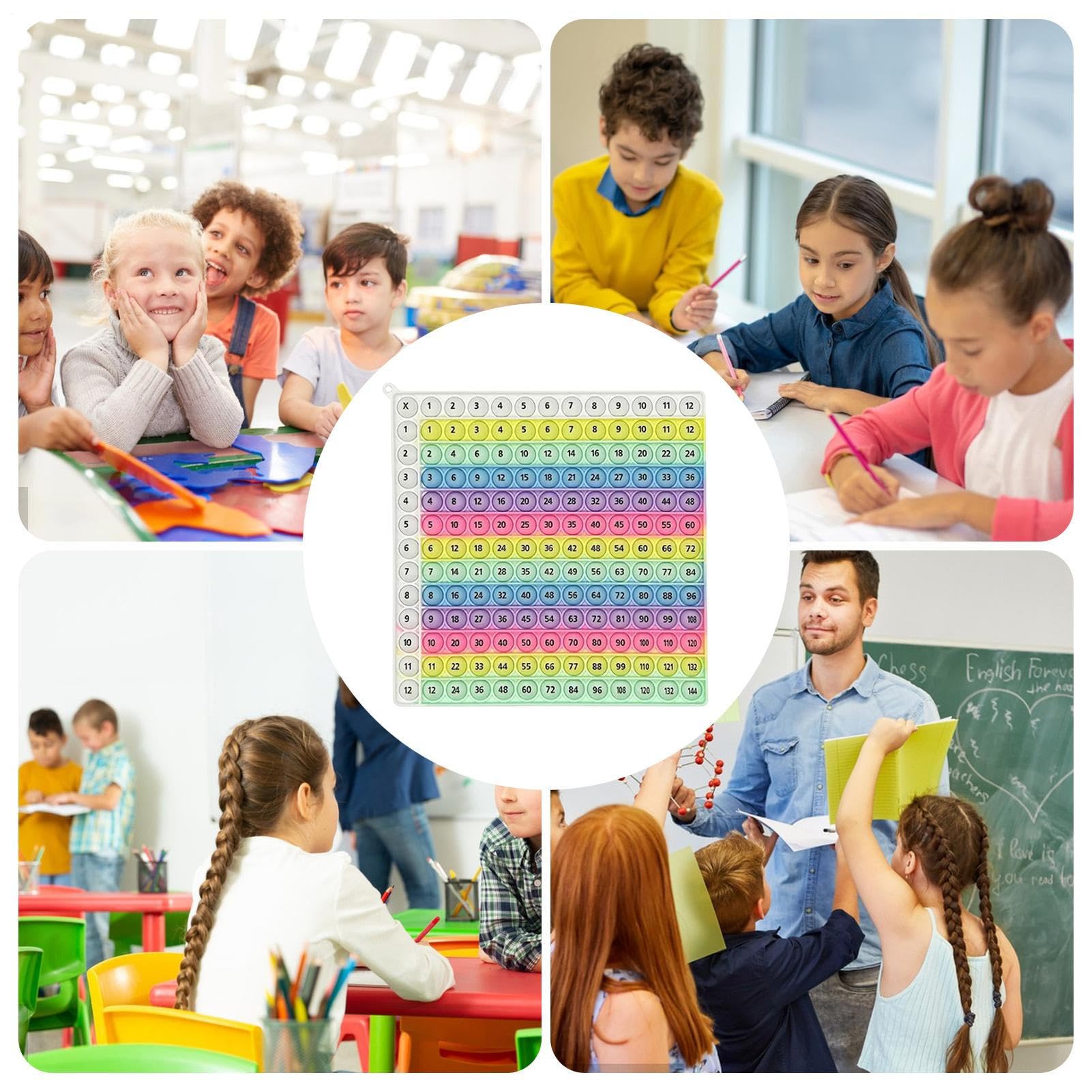 Multiplication Pop Fidget Toy Maths Chart, Multiplication Tables for Kids Times Table P-oppet 12x12 - Image 4