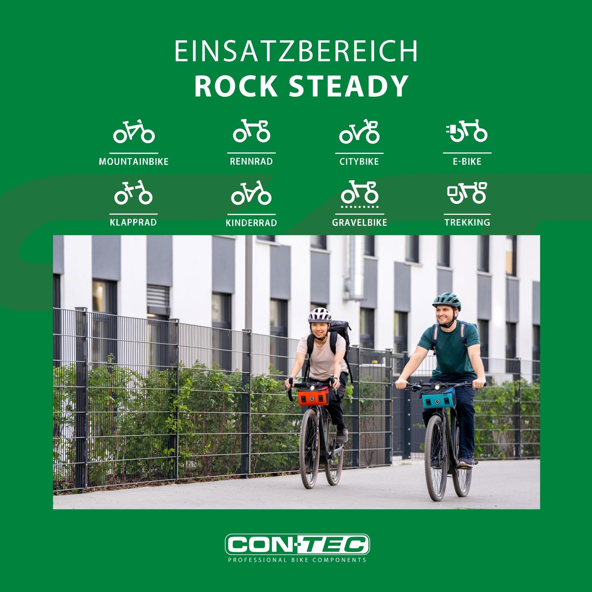 Contec Rock Steady Fahrradhalterung, für Erwachsene, Schwarz max. 30 kg.