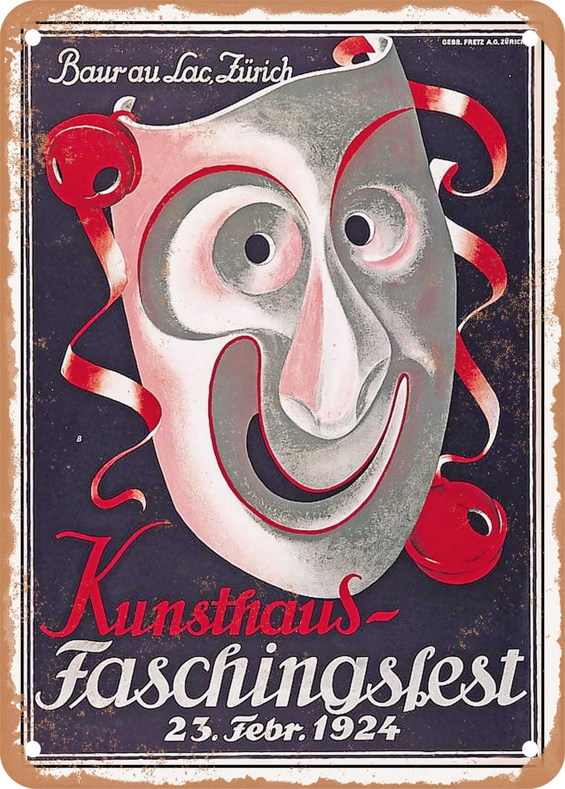 METAL SIGN - 1924 Kunsthaus Fasching Festival in Zurich Vintage Ad home decor