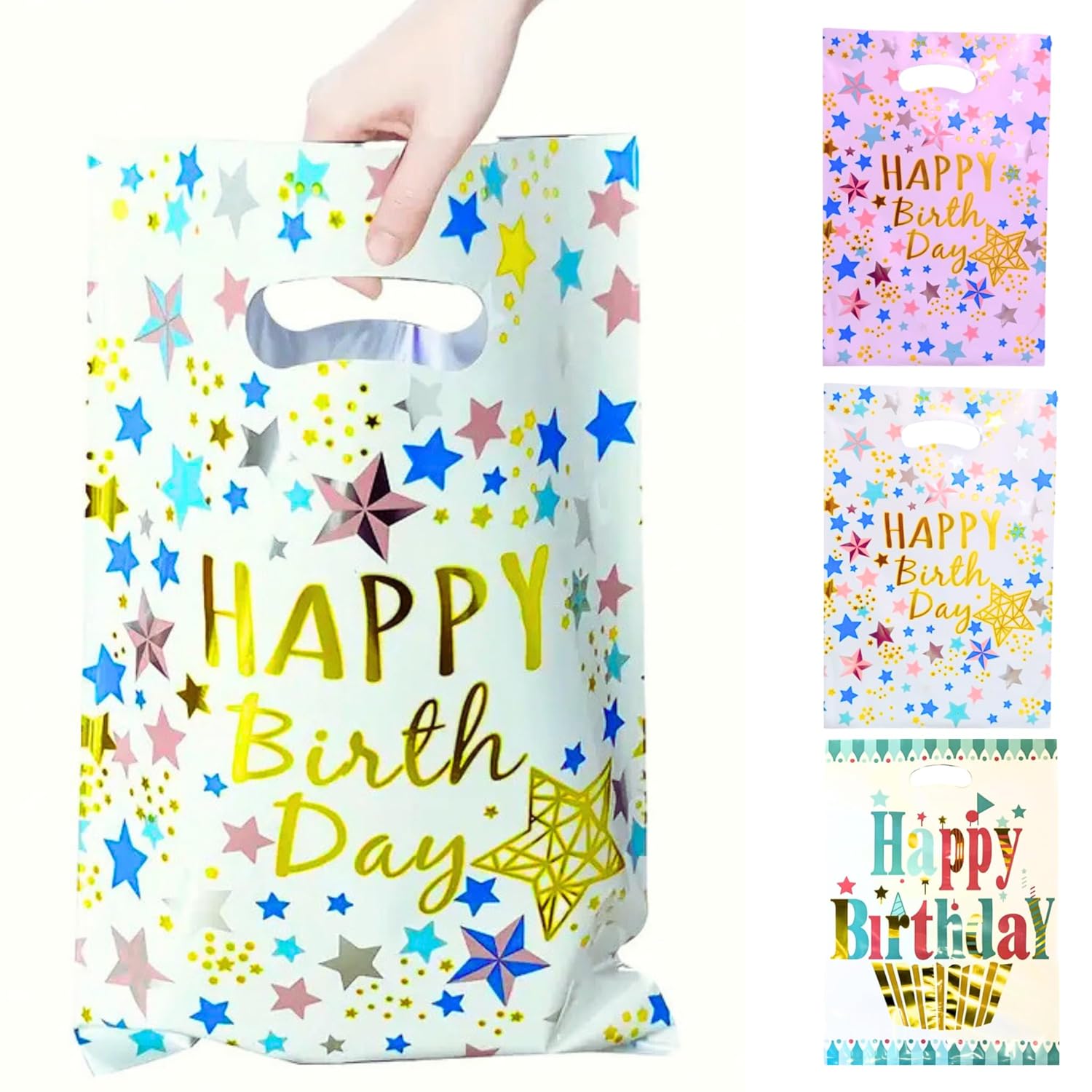 Party Pack of 20 Foil Goody Bags for Return Gifts for Kids, Party Favor Bags, Starry Affairs Loot Bags, Khoi Bags, Happy Birthday Gift Bags for Boys and Girls, Small Size- Silver Party Pack of 20 Foil Goody Bags for Return Gifts for Kids, Party Favor Bags, Starry Affairs Loot Bags, Khoi Bags, Happy Birthday Gift Bags for Boys and Girls, Small Size- Silver