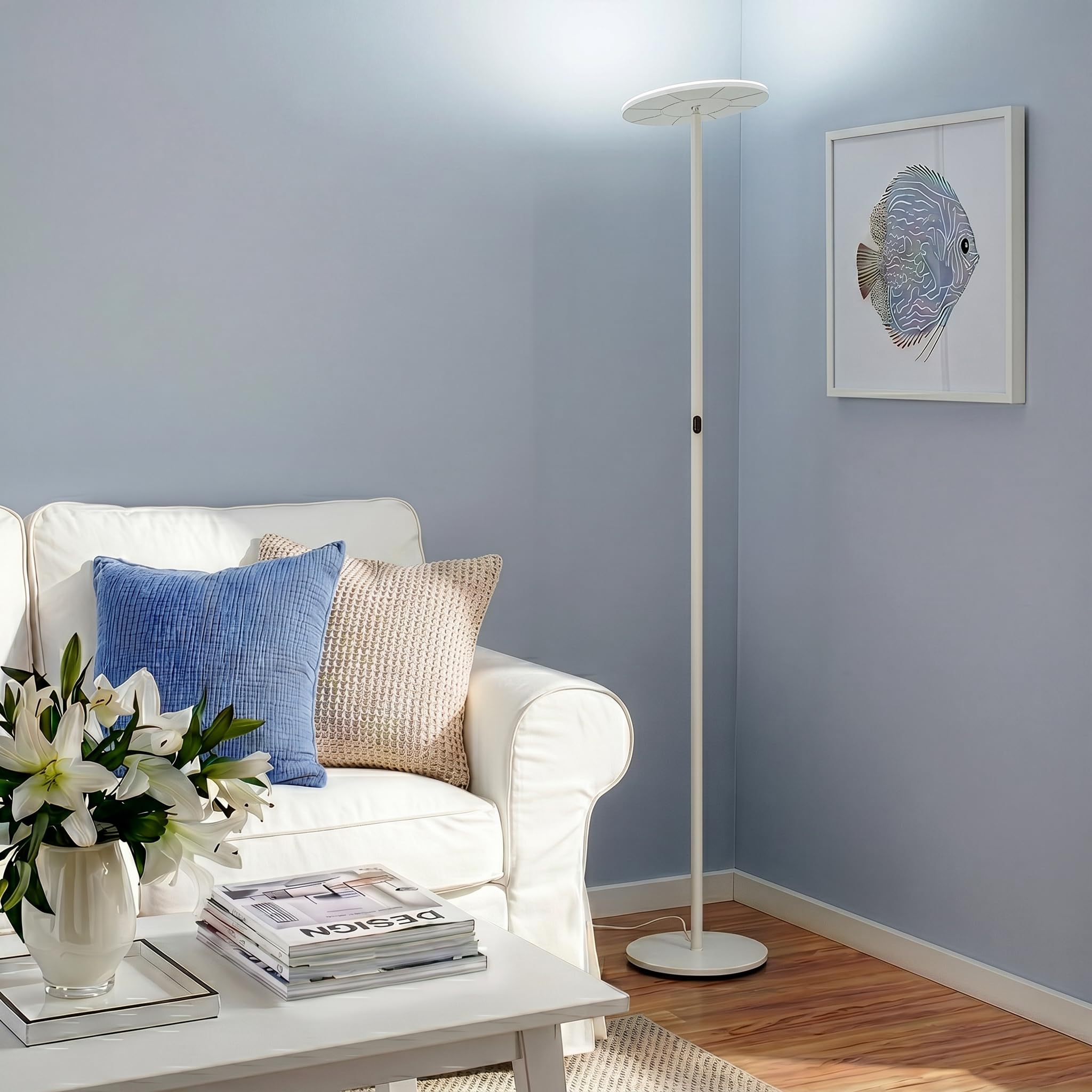 Brightech Sky Flux Dimmable LED Floor Lamp – Super Bright Floor