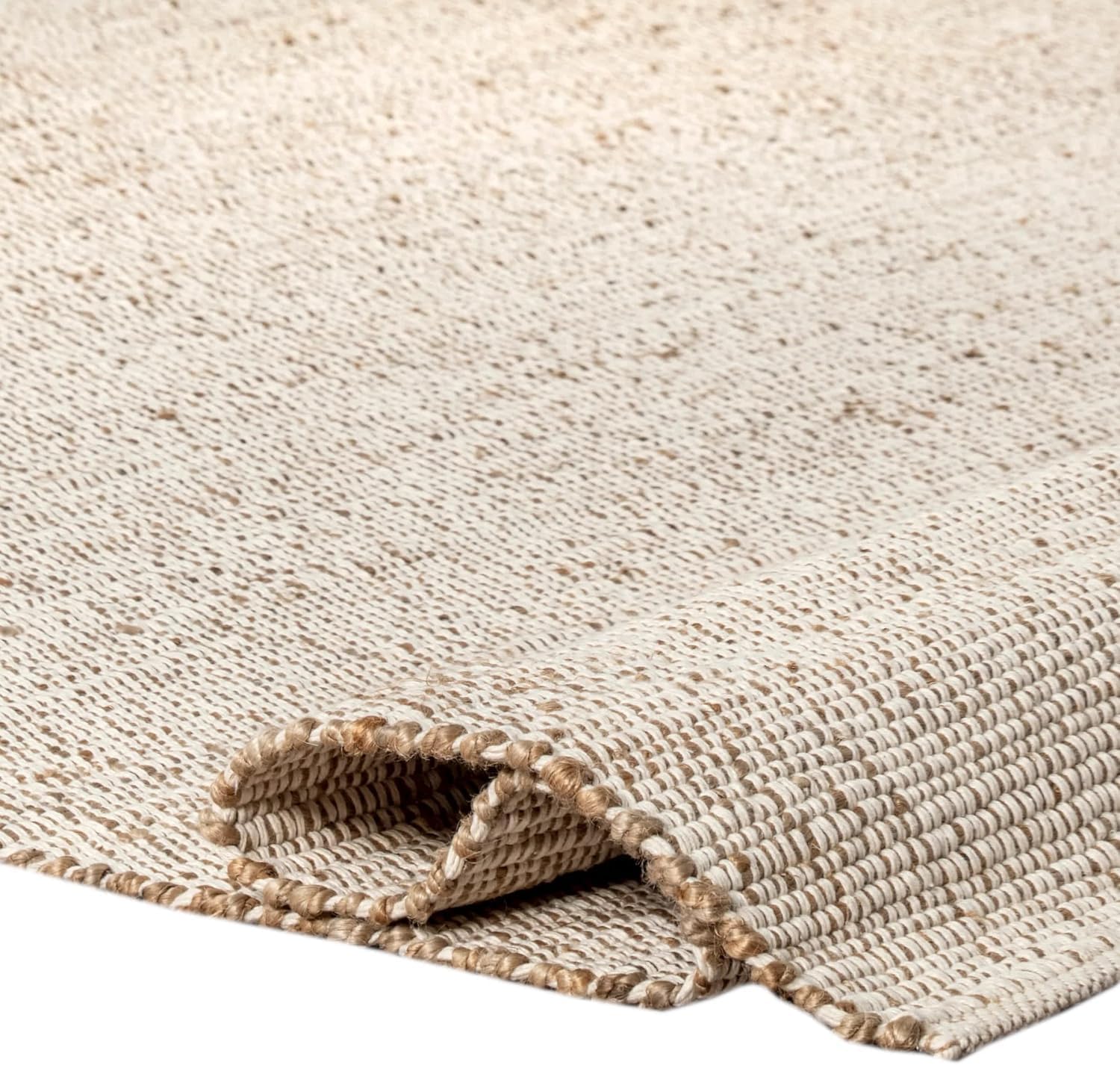 Jute Area Rug 4x6 Ft, Handmade Natural Braided Double Sided Rectangular Rug, Reversible Beige Woven Floor Carpet for Living Room, Bedroom, Dining Room & Farmhouse Decor