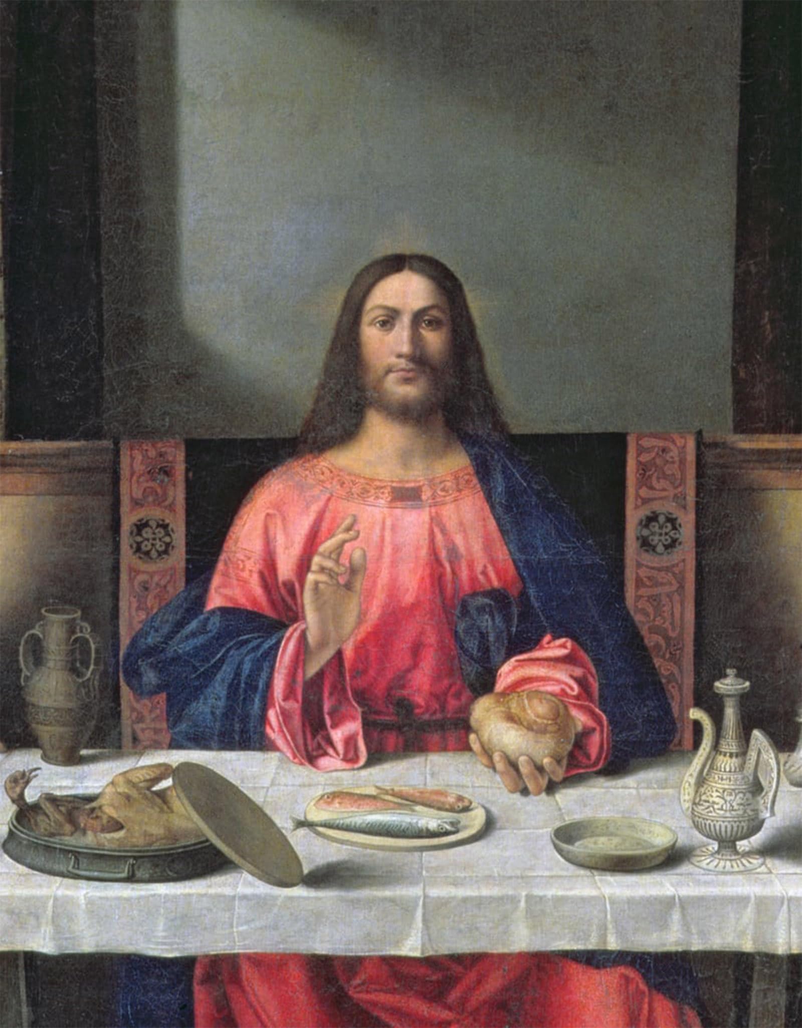 Serendipitp No Frame Vintage Wall Art Canvas Nordic Poster Canvas Print Picture The Supper At Emmaus Oil On Detail Of By Famous Artist Wall Art Poster For Home Decor 60X90cm
