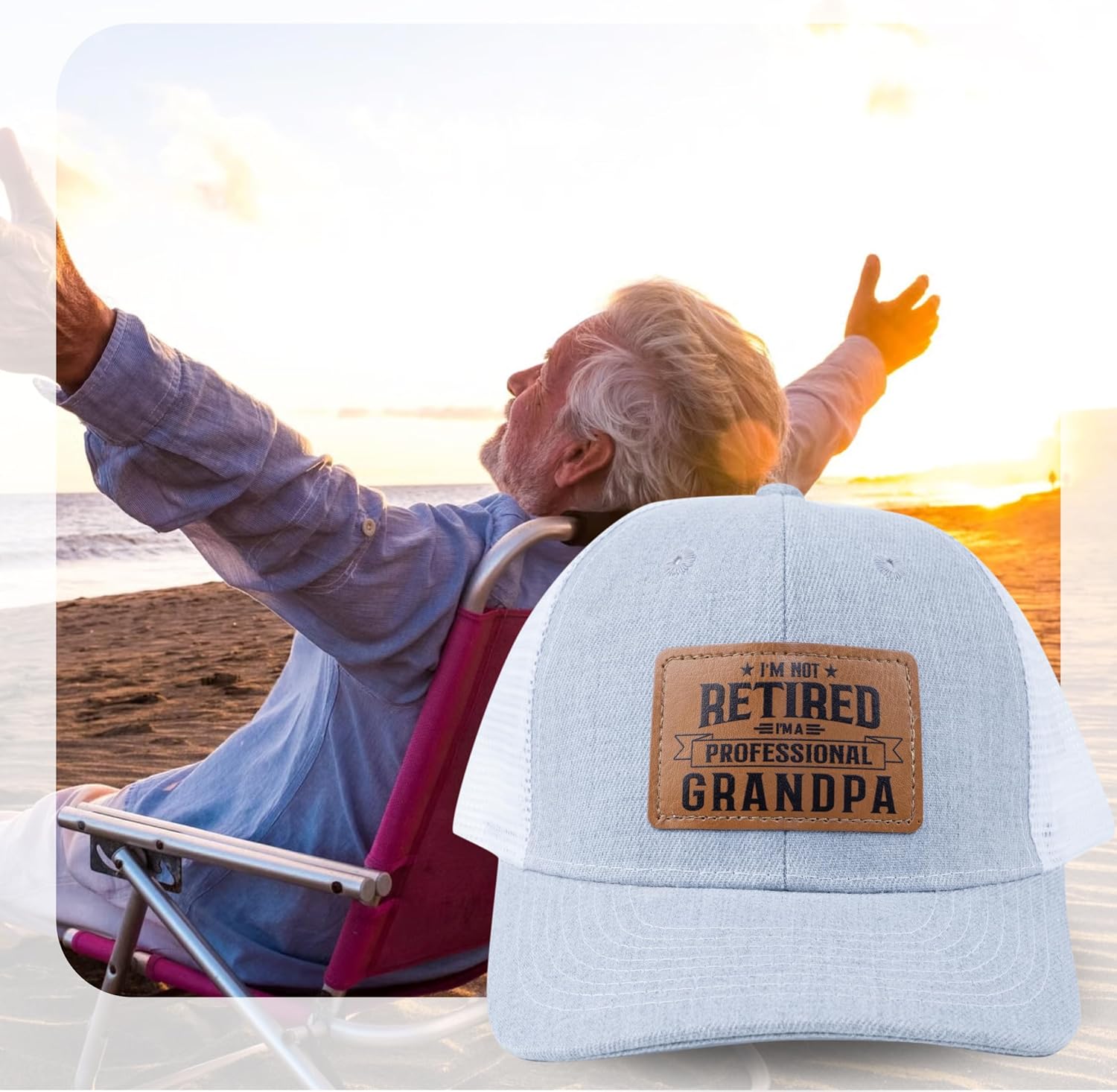 Men Hat Baseball Cap Christmas Fathers Day Birthday, Gifts for Men Trucker Grey Baseball Cap - Image 8