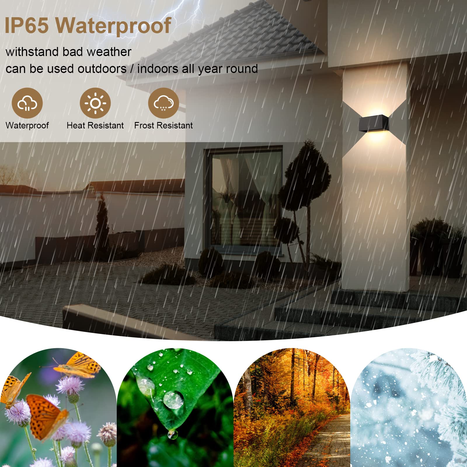 ENCOFT 2pcs 24W Aplique Pared Exterior Interior Moderno Lampara Exterior Ángulo de Luz Ajustable en Aluminio Apliques de Pared de LED Escaleras Impermeable IP65 Blanco Cálido 3000K Negro
