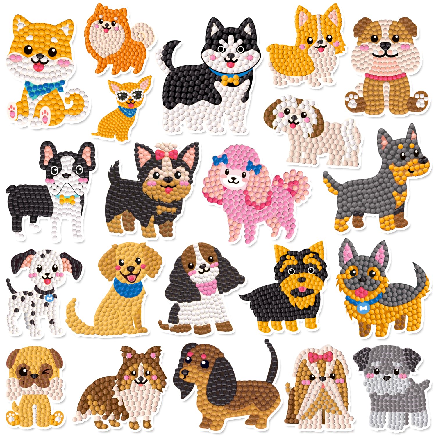 Labeol Diamond Art Kits for Kids Boys and Girls Ages 6-8-10-12 Easy to DIY Creative Diamond Art Sticker Craft by Numbers Kits for Kids and Adult Beginners (Puppy)