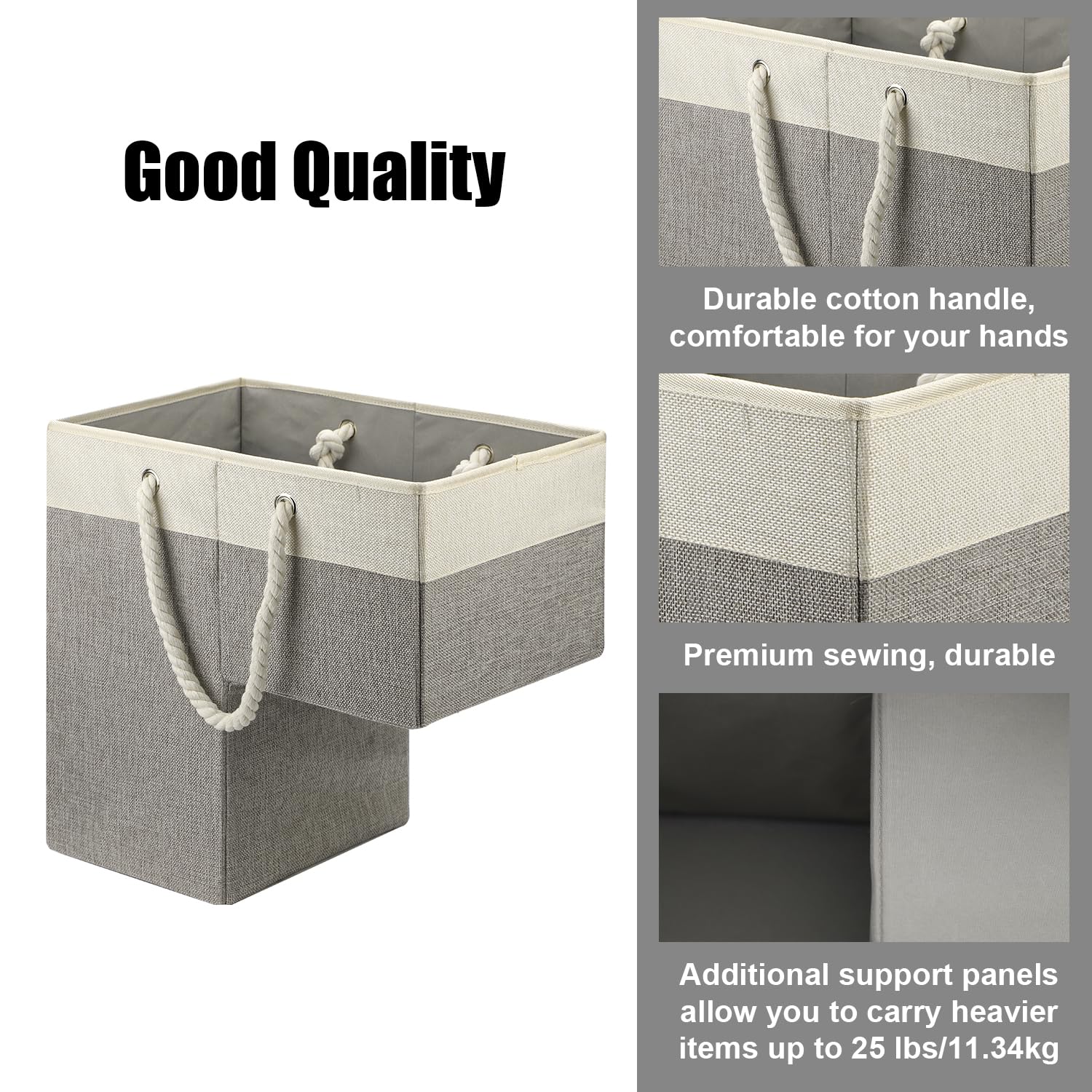 Cesta para Escaleras, 41 x 26 x 41 cm Cesta Multifuncional para Escaleras Organizador Contenedor de Almacenamiento con Asas de Cuerda Cesta Plegable para el Hogar y la Oficina