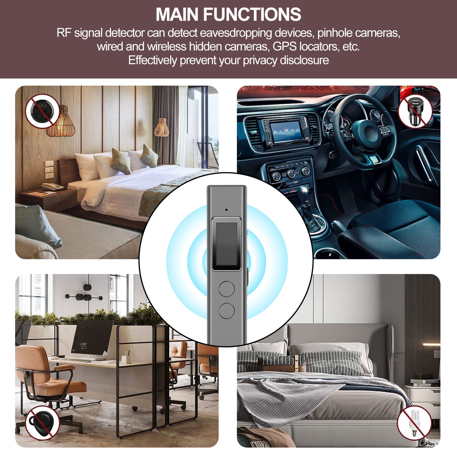 YEHEI Anti Spy RF Signaal Detector Verborgen Camera Finder Bug Detector Bug Veegmachine Spy Scanner Anti Tracking Sterke Magnetische Detector GPS Tracker Afluisterapparaat