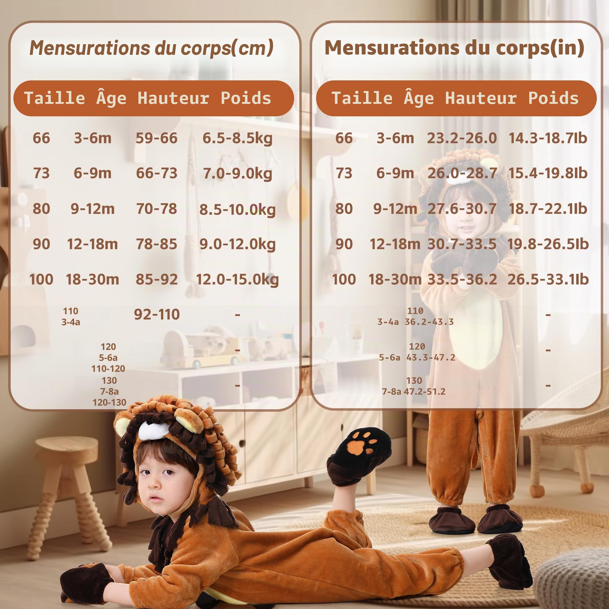 Halloween Baby Costumes Lion Toddler Outfit Infants Cow Cosplay Plush Romper Set with Gloves Footwear Coiffure Dress Up Party