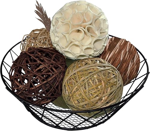 Miniatura 4 de Blue Donuts Bolas decorativas para centro de mesa, rellenos de cuencos decorativos, bolas de mimbre de ratán surtidas, bolas de vid orbe, rellenos