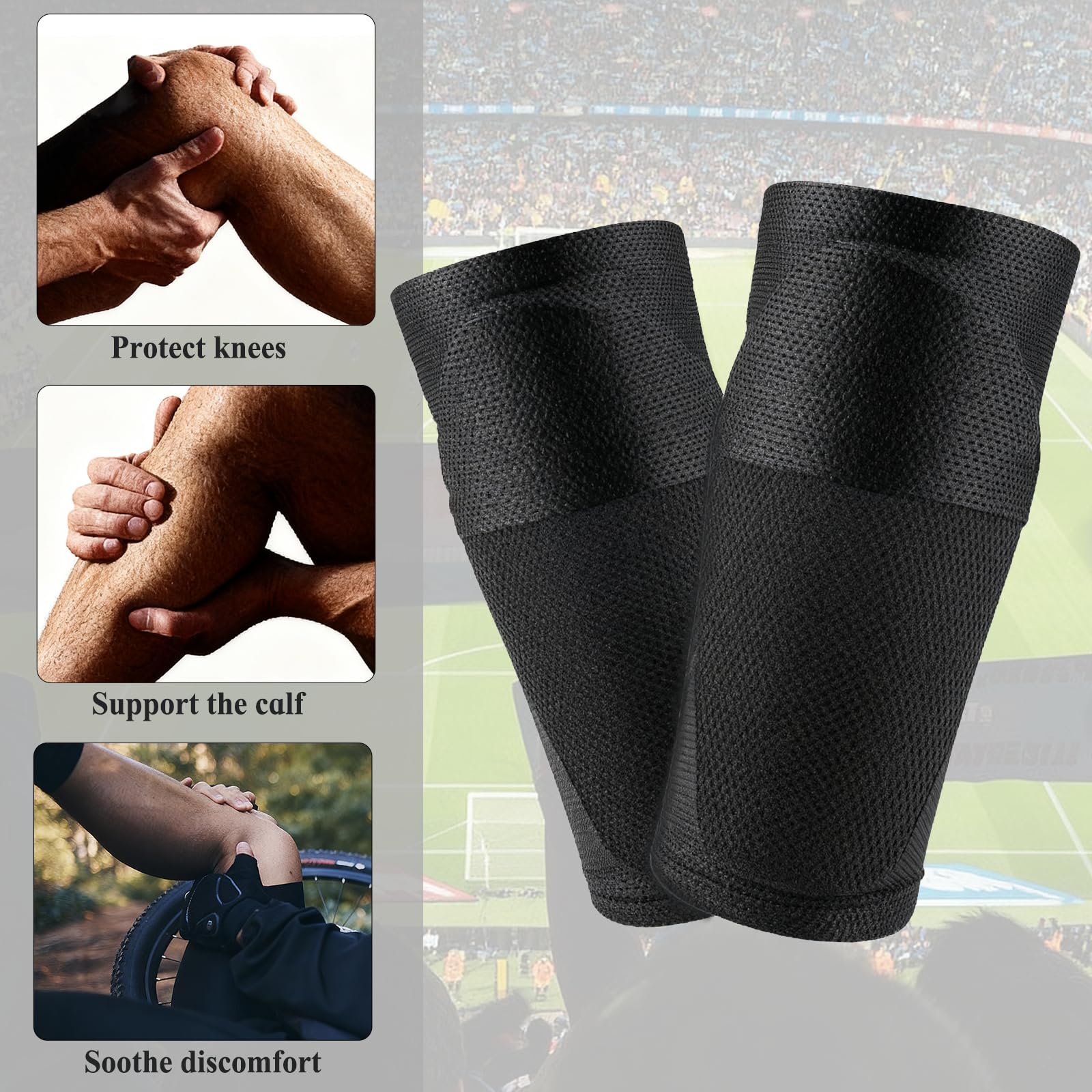 Zorplex Espinilleras de Fútbol con Calcetines Incorporados para Niños y Adultos