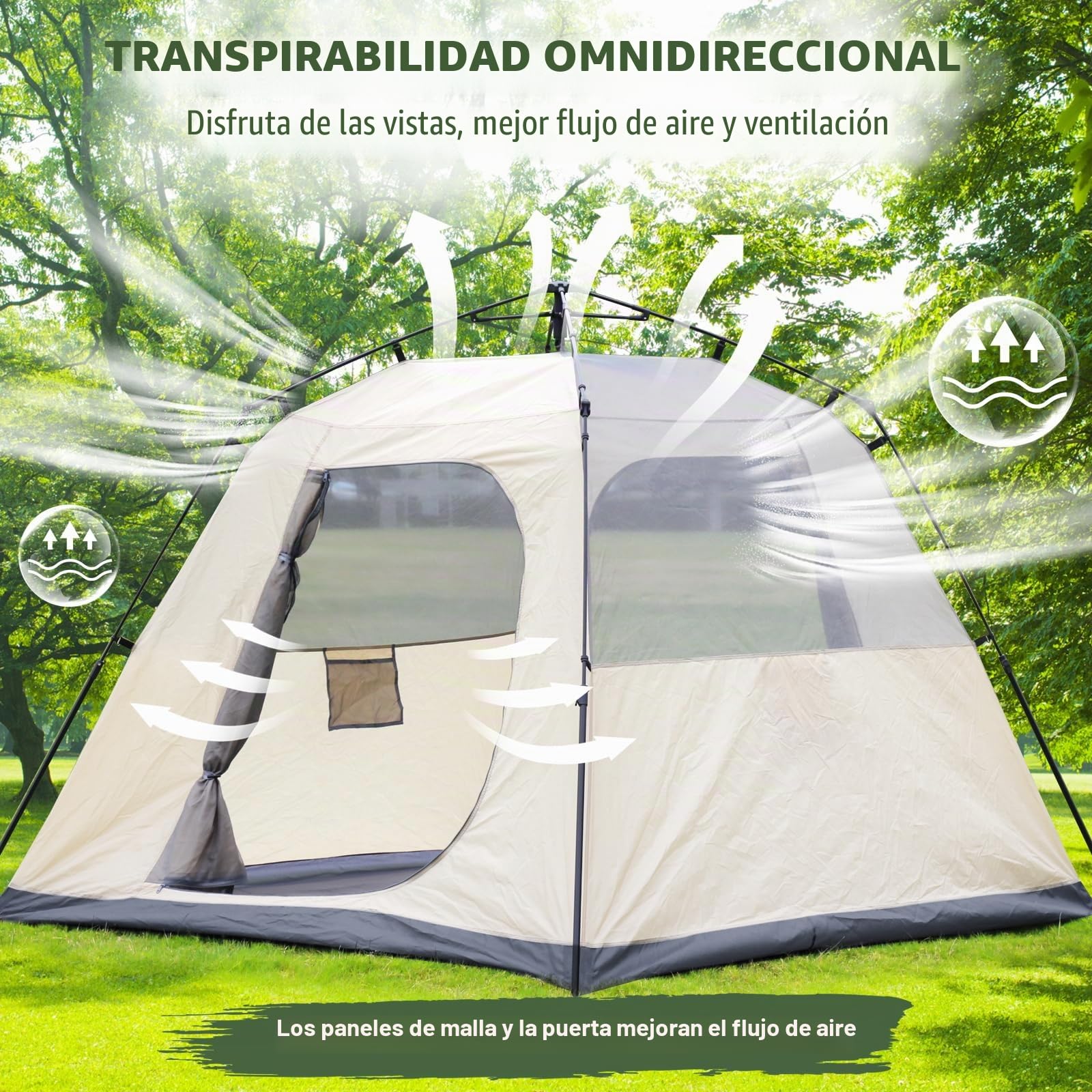 Tienda de campaña Chihee 2-3 Personas Pop Up Impermeable Cortaviento Refugio al Aire Libre