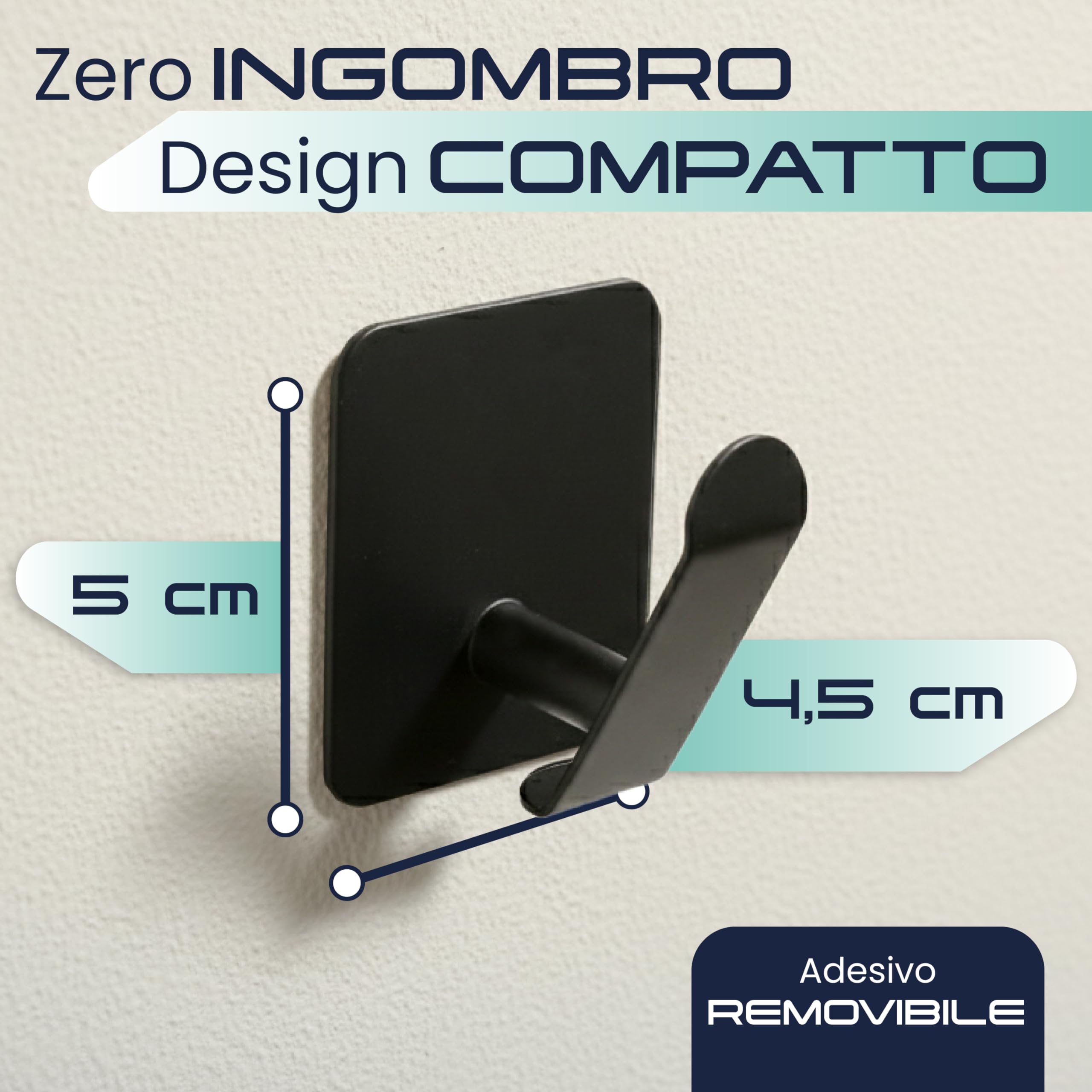 Generico Ganci Adesivi In Acciaio Inox 3M Resistenti Impermeabili Per Tutta la Casa Set 4