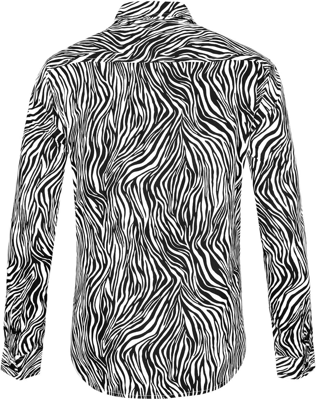 Lars Amadeus Men's Vintage Leopard Animal Print Button Down Long Sleeve Casual Shirt