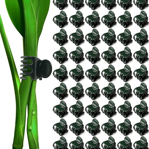 100 clips para plantas, clips de soporte de plantas para videsplantas trepadoras, clips de orquídeas para soporte de plantas, clips de jardín para