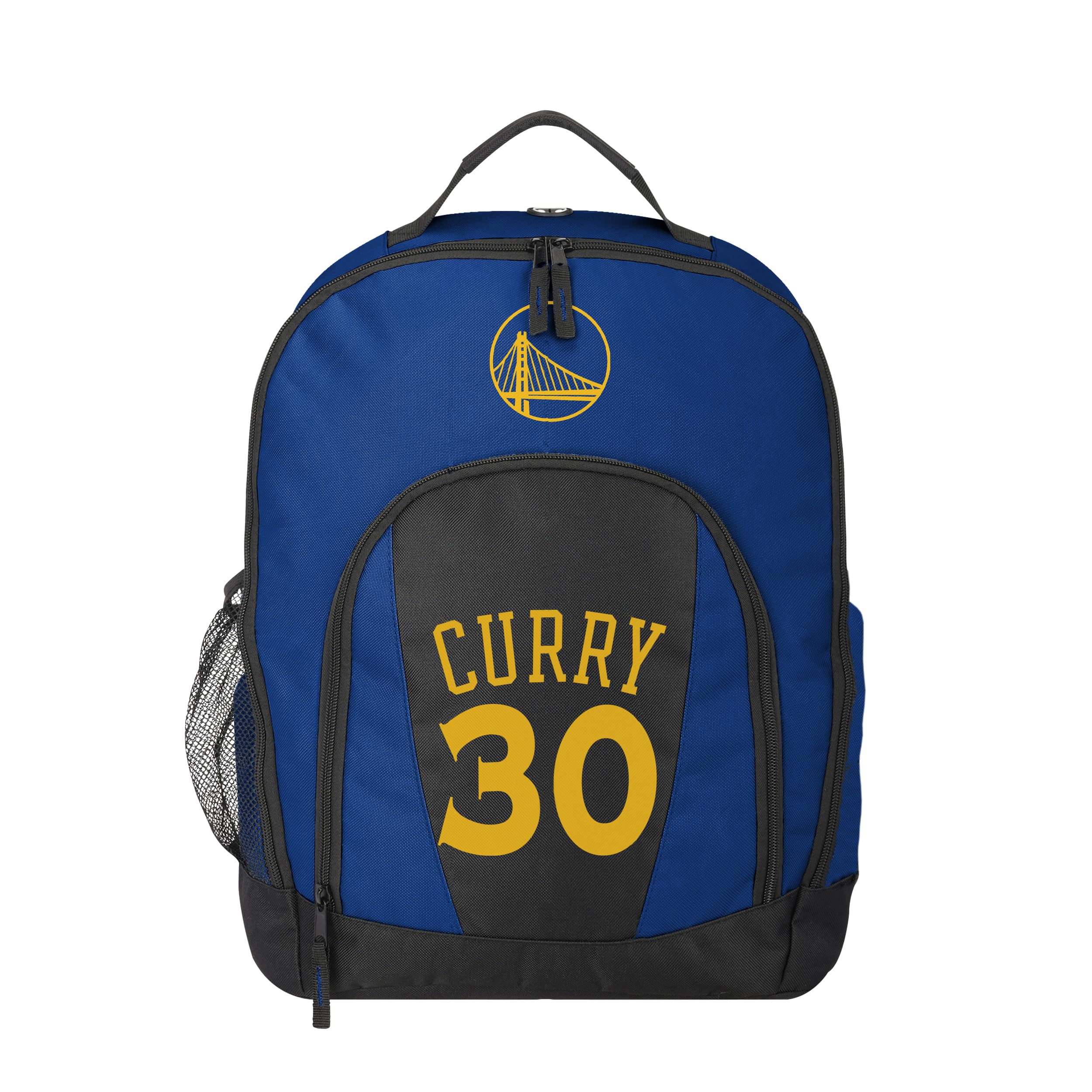 FOCO - NBA Youth Size Team Logo Striped Backpack, Stephen Curry - Golden State Warriors, M, Team Colors