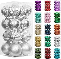 Vista 32 de XmasExp - Juego de 24 adornos de Navidad inastillables, bolas de árbol de Navidad, decoraciones para bolas de árbol de Navidad, 40 mm/1.57