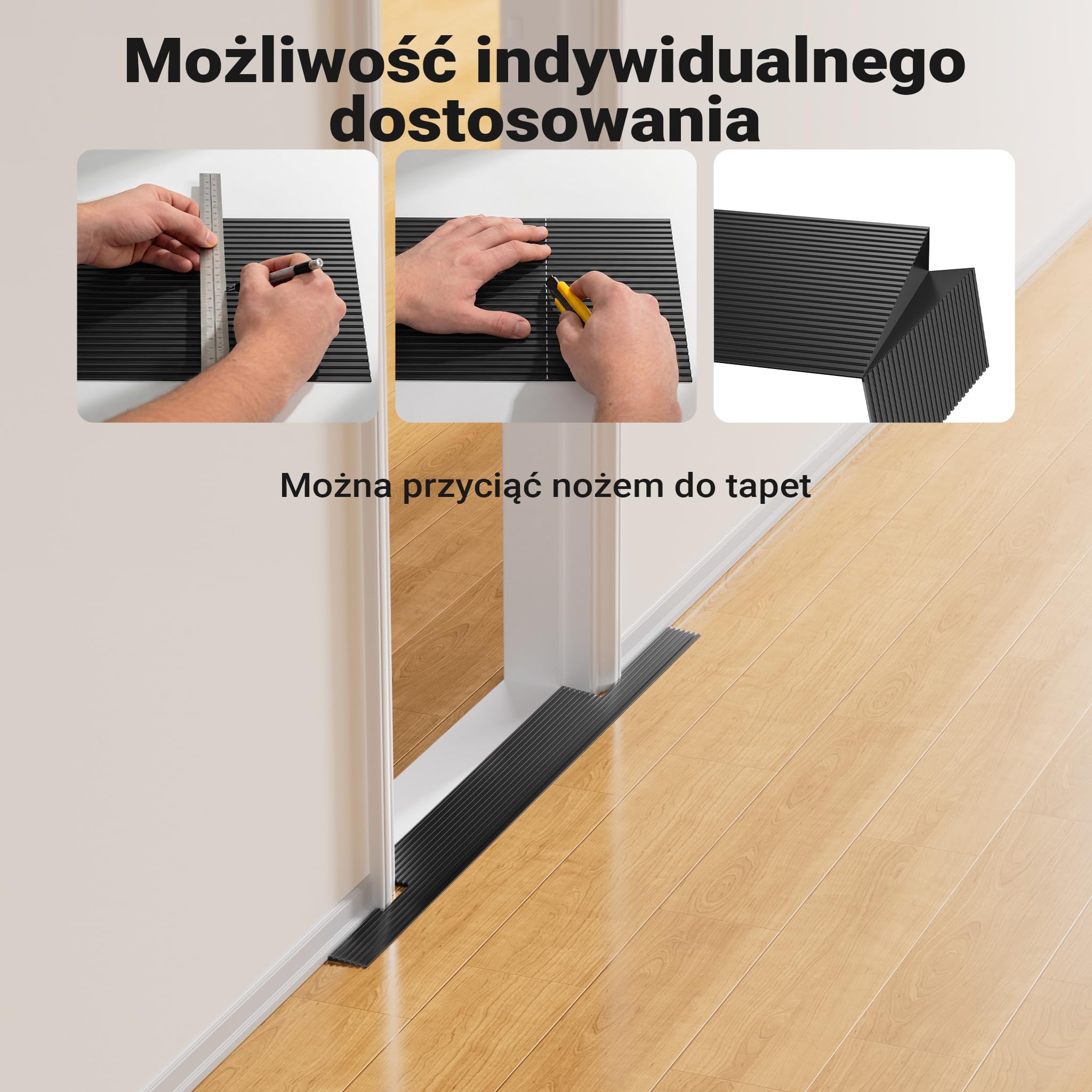 Wiltec Rampa progowa o wymiarach 8 x 80 x 900 mm, z solidnej gumy i antypoślizgową powierzchnią, dla wózków dziecięcych i inwalidzkich