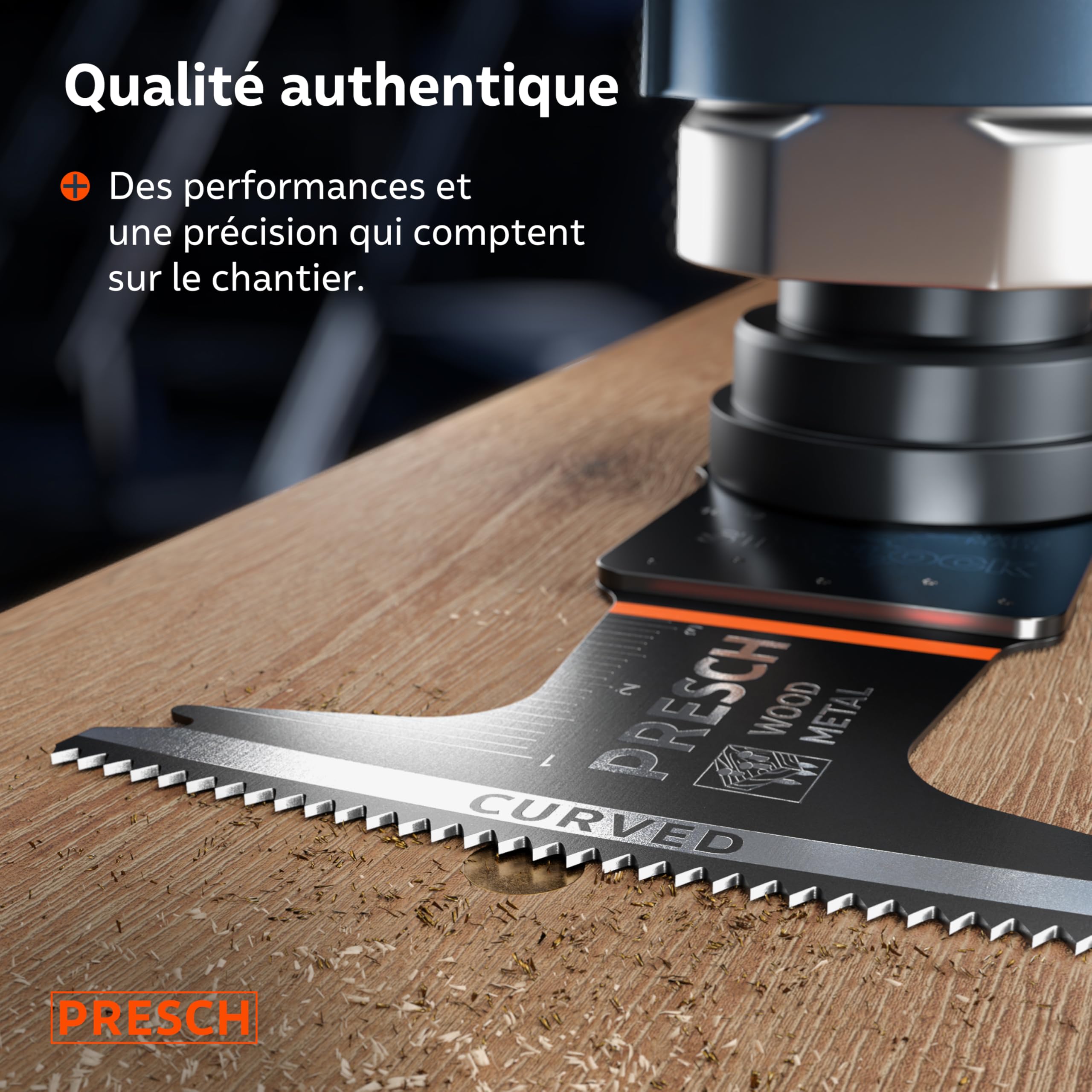 Presch Lame Scie Oscillante Bois et Métal 40x65mm - Lame Starlock pour changement sans outil - Dents BI pointues & design Curved-Tec pour résultats précis - Lame Outil Multifonction