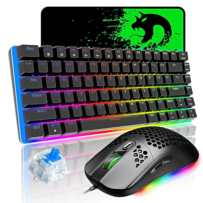 Buy XINMENG Wired Gaming Keyboard and Mouse Combo, Compact 82 Keys RGB