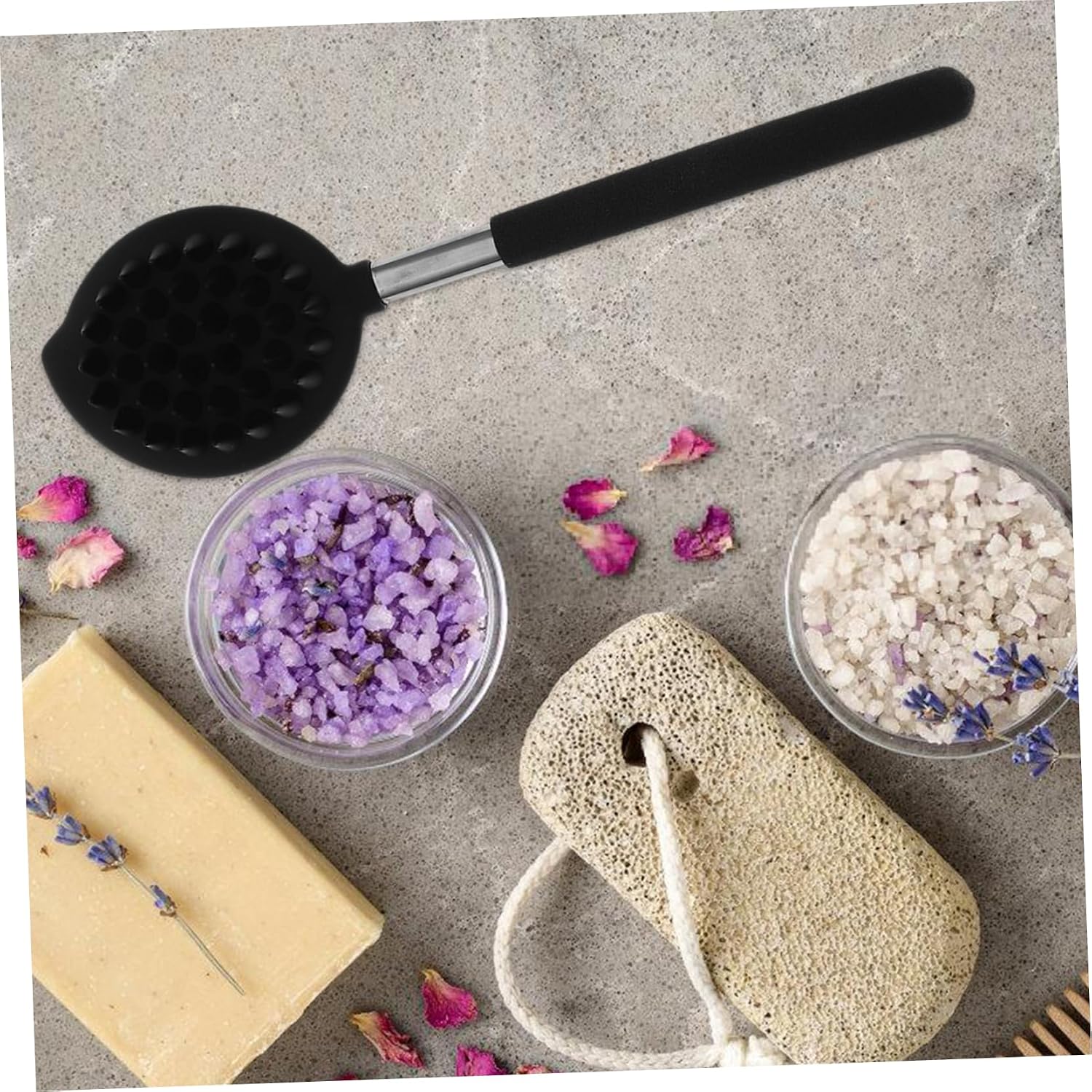 Silicone Back Scrubber Handle Dual-Sided Body Bath Brush for Deep Cleaning and Gentle Exfoliation Portable Shower Tool for Skin Types