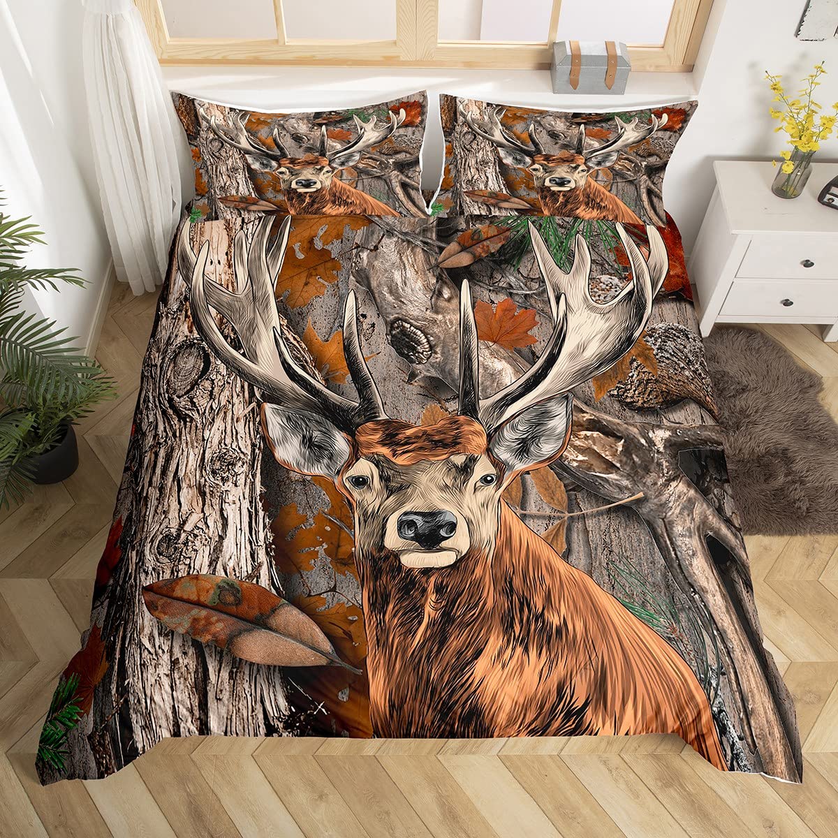 Housse de couette cerf lit simple parure de lit enfant pour nuits calmes sans sueur