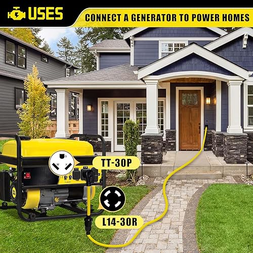 Miniatura 4 de LAVANDINO Cable adaptador de generador TT-30P a L14-30R, RV 30 Amp macho con mango al generador 30 Amp 4 clavijas hembra para interruptor de