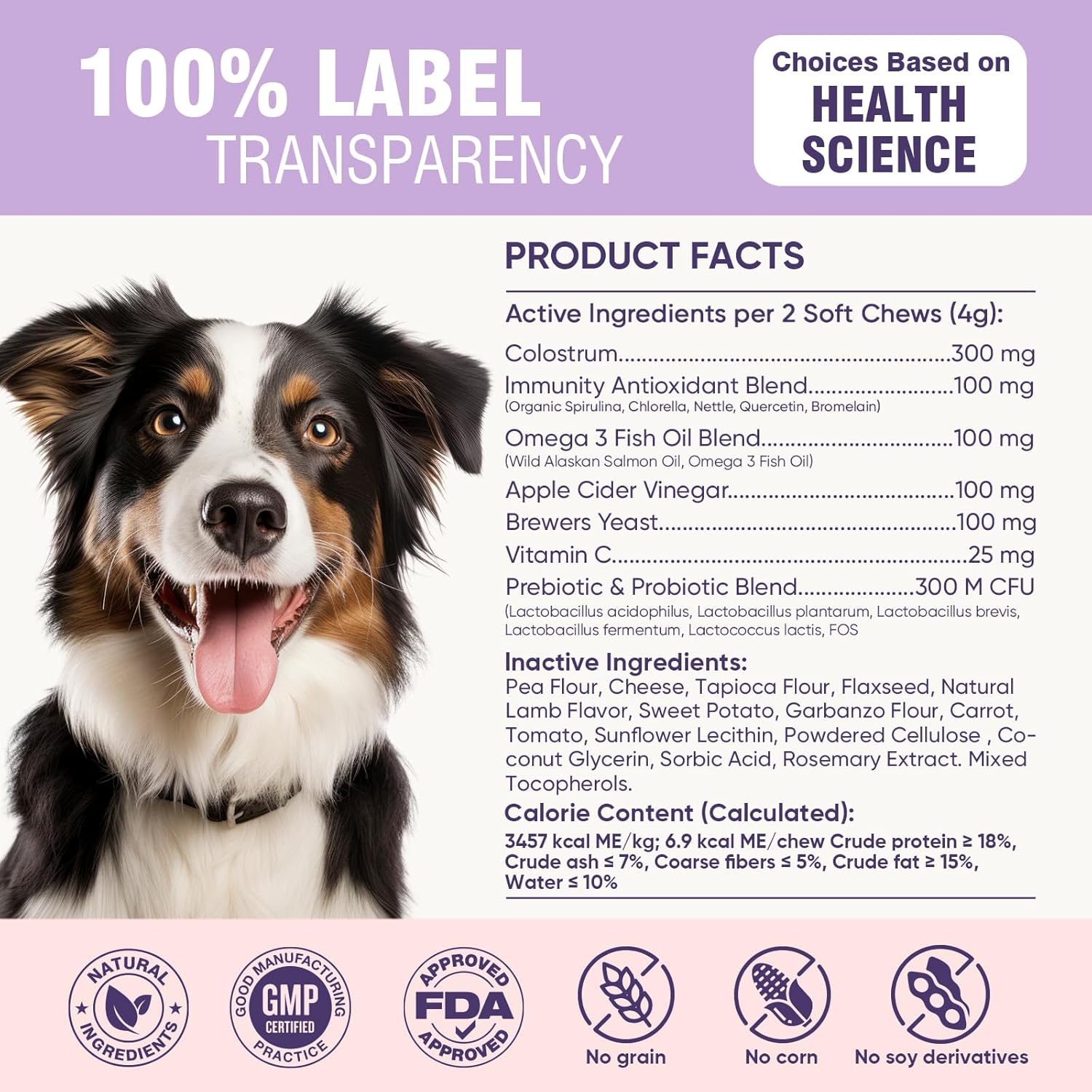 Dog Allergy Chews 200ct - Dog Allergy Itching Skin Relief & Immune Support Anti Itch Probiotics for Yeast, Itchy Skin and Itchy Ears, Vitamins for Seasonal Allergies Itchy Skin, Gut Health, Lamb