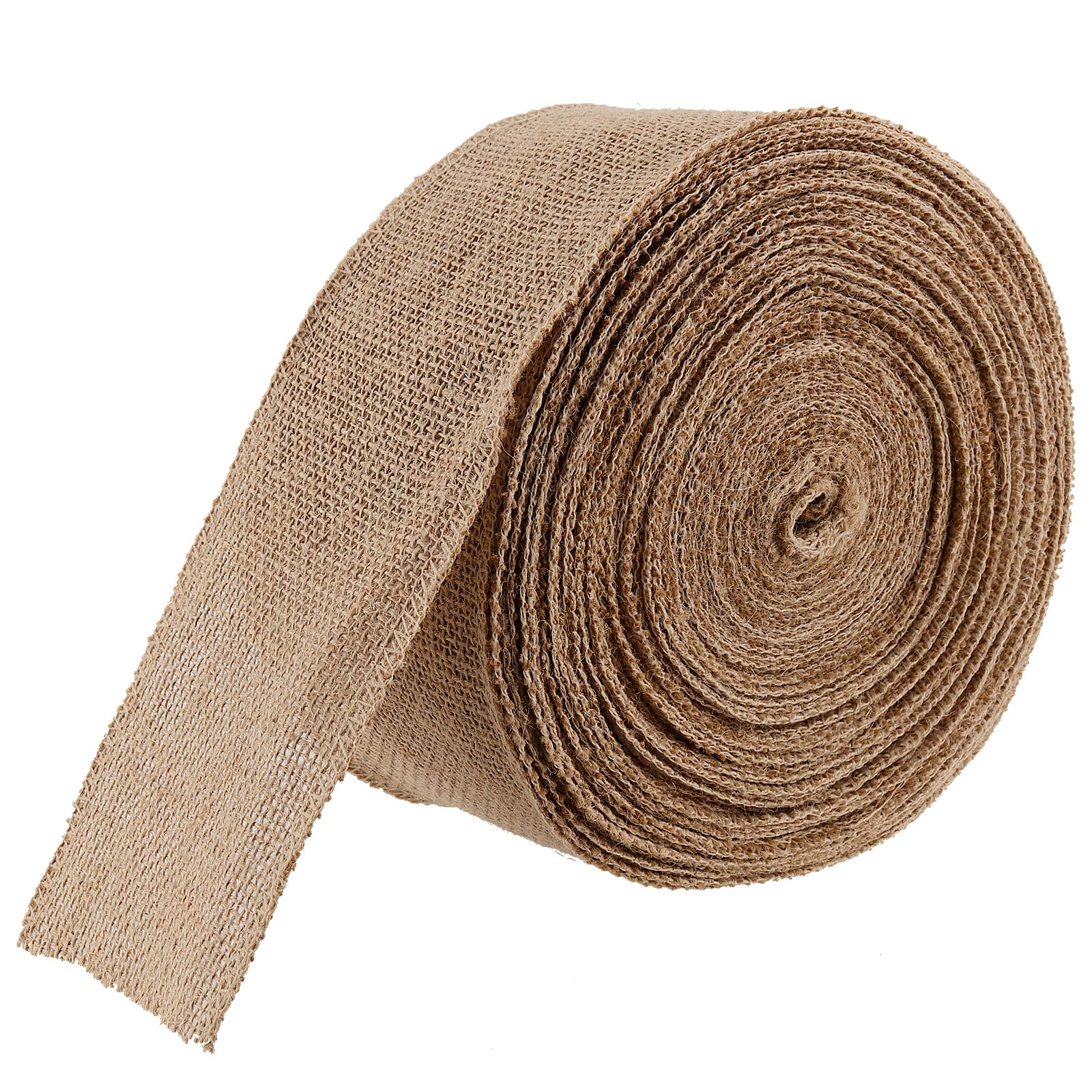 ZEONHAK 13cm x 25m Jute Hessian Roll, Natural Hessian Ribbon, Burlap Ribbon Roll for Crafting Gift Decorating Wrapping