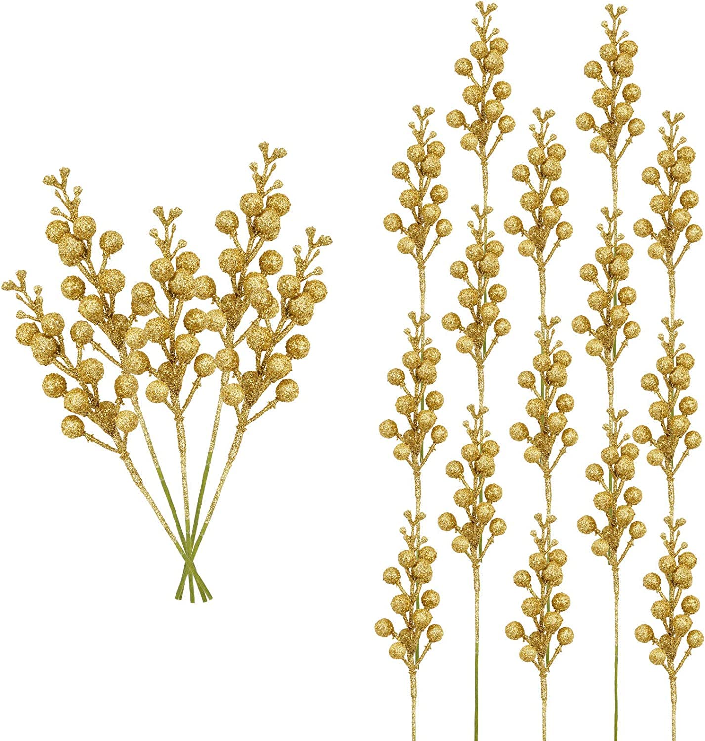 Buy Big Box 5 Piece Christmas Glitter Berries Stems,56 Inch Artificial