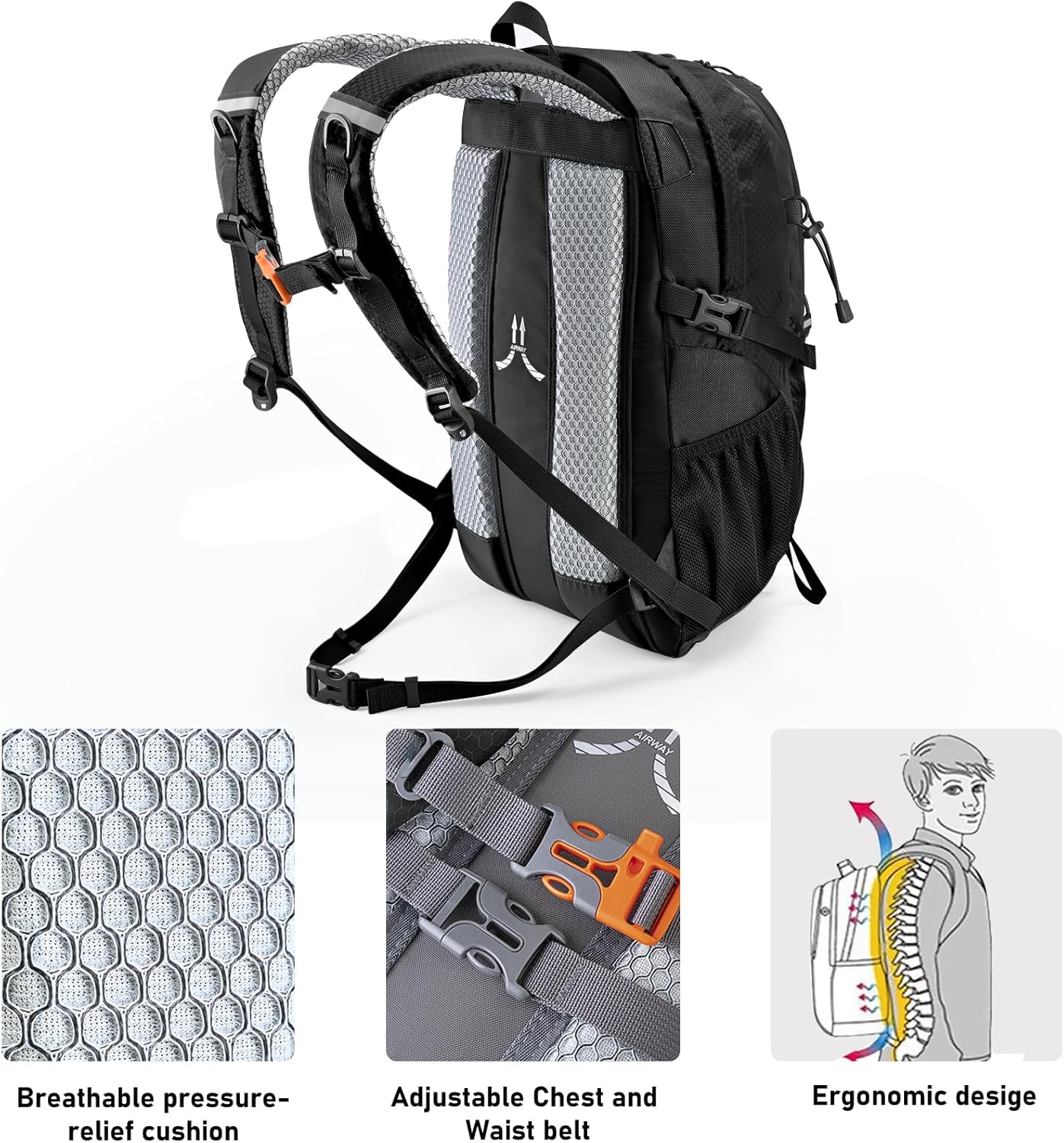 N NEVO RHINO Hiking Backpack 20L Water Resistant Outdoor Day Pack,Lightweight Travel Small Backpack for Men Women - Image 2