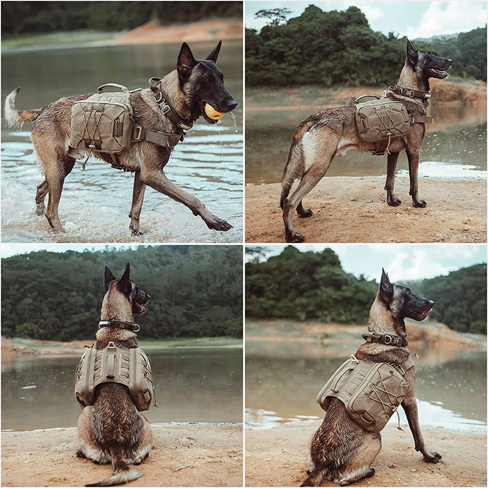 EXCELLENT ELITE SPANKER Mochila para Perro Hound Dog Saddle Bag para Viajes Camping Senderismo Perro Mediano y Grande con 2 Bolsillos Laterales de Gran Capacidad(COB-L)