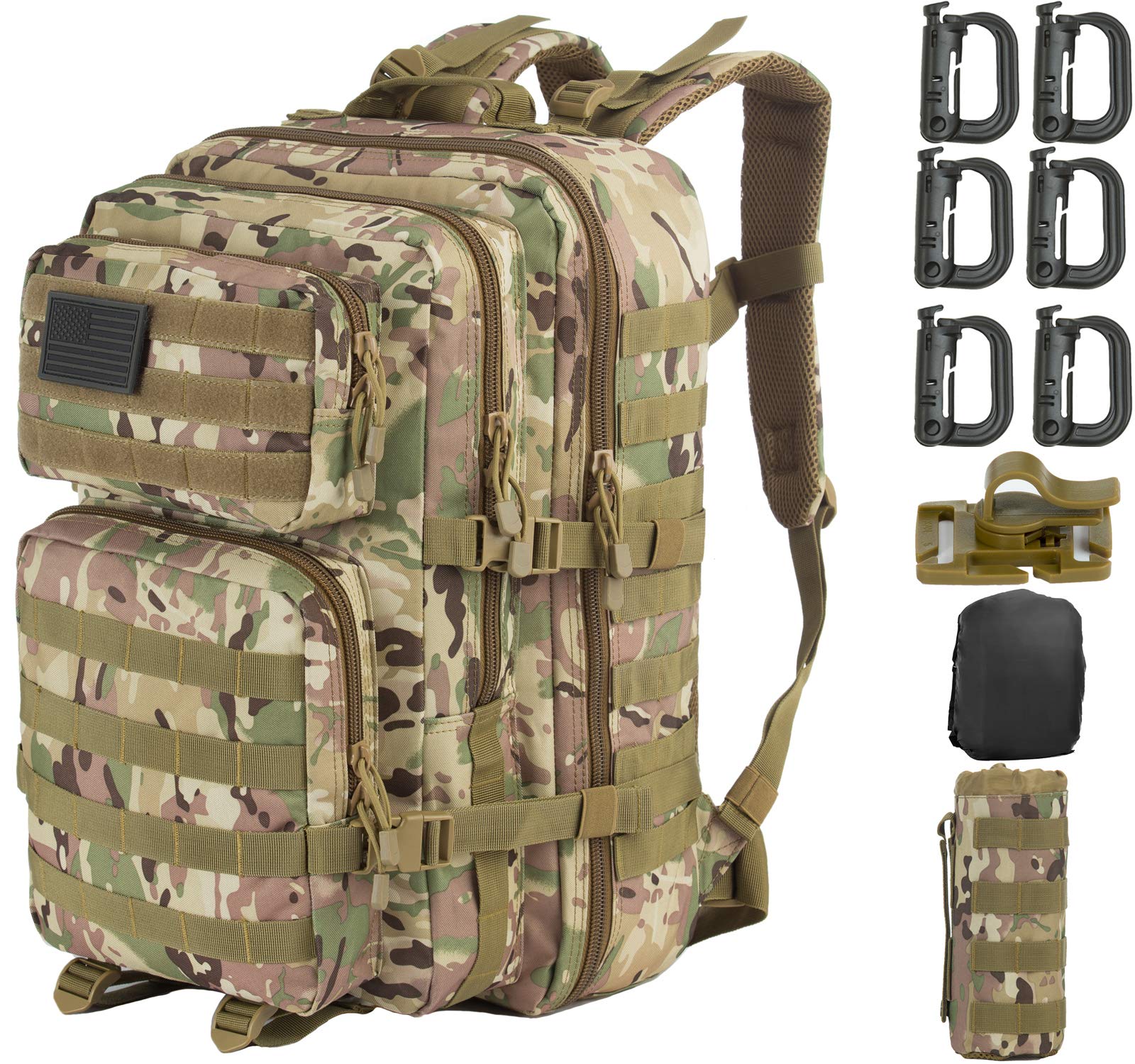 GZ XINXINGTactical Backpack Army Assault Pack Molle Bug out Bags Backpacks For Men (CP)