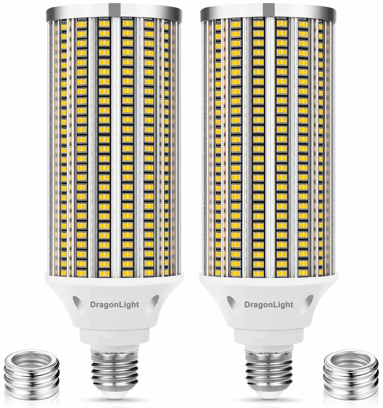 DragonLight Żarówka LED o mocy 120 W, ale super błyszcząca (zastępuje 800 W) - Edison E27/E40-3000K, ciepła biel 14 400 lm, oświetlenie komercyjne, garaż, warsztat, biuro podwórko (zestaw 2 szt.)