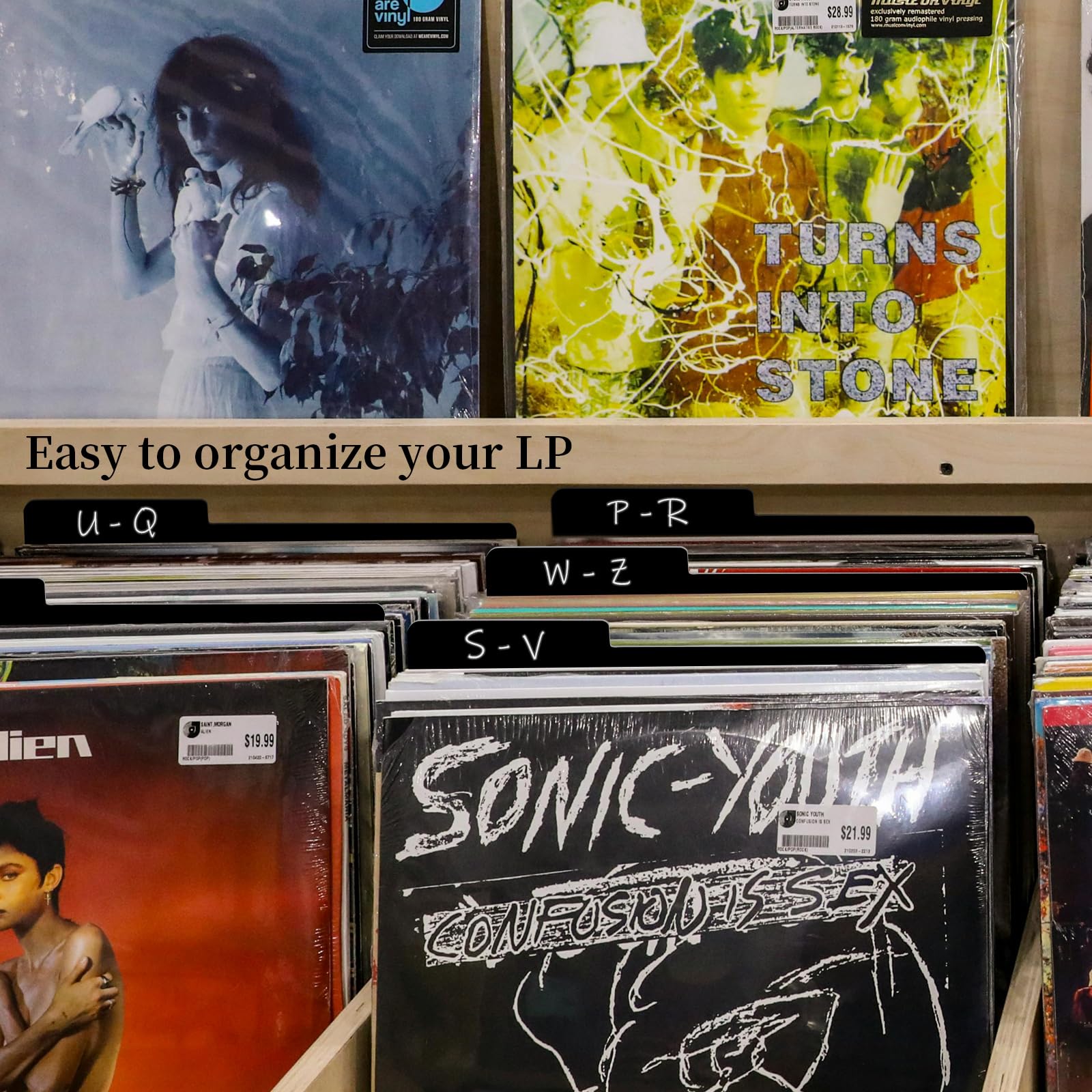 Divisori per dischi in vinile da 30,5 cm, riutilizzabili, su entrambi i lati, in plastica, separatori per album fai da te in vinile LP e organizzazione di dischi in vinile e DVD (20)