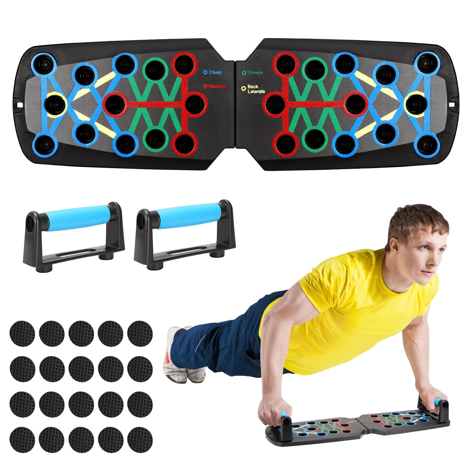 Elite Rack Fitness Board per flessioni, push-up e pieghevole, con maniglie multifunzione