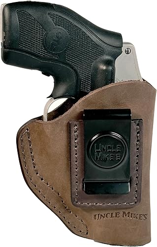 Uncle Mike's Funda especial 38, funda de marco J, funda de revólver de nariz desaire IWB, funda de cuero para Ruger LCR, funda Taurus 856, S&W 38