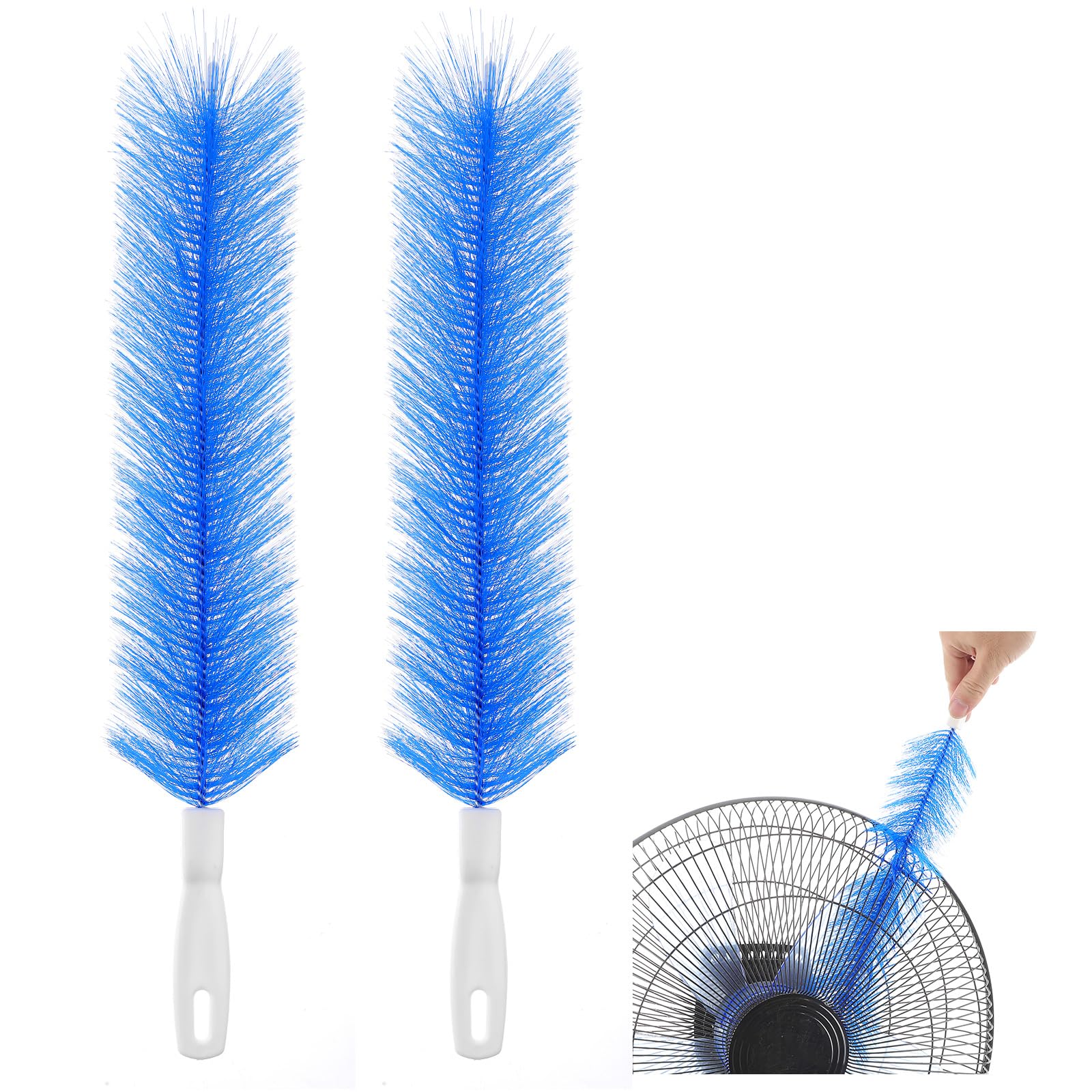 Yuanchu 2 Pcs Fan Cleaner Brushes, Bendable Fan Cleaning Brush Cobweb Duster Set Microfiber Head Washable Brush for Ceiling Fan Air Vents Curtains