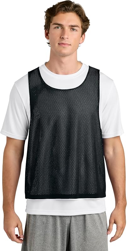 SPORT-TEK Unisex Lacrosse Reversible Pinnie - Moisture-Wicking Athletic Tank Top for Men & Women, Double-Layered Mesh