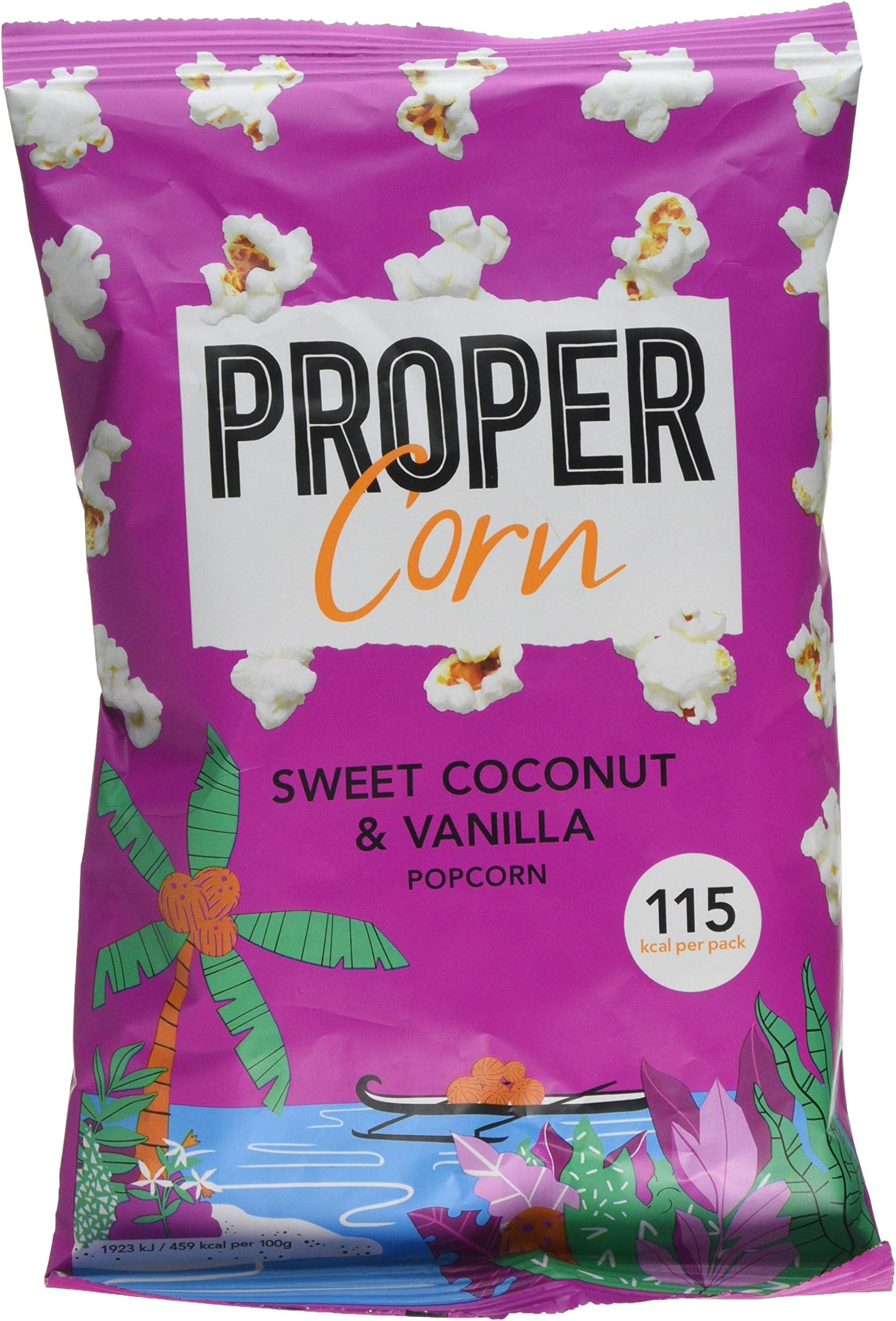 PROPERCORN Sweet Coconut and Vanilla Popcorn, 25 g