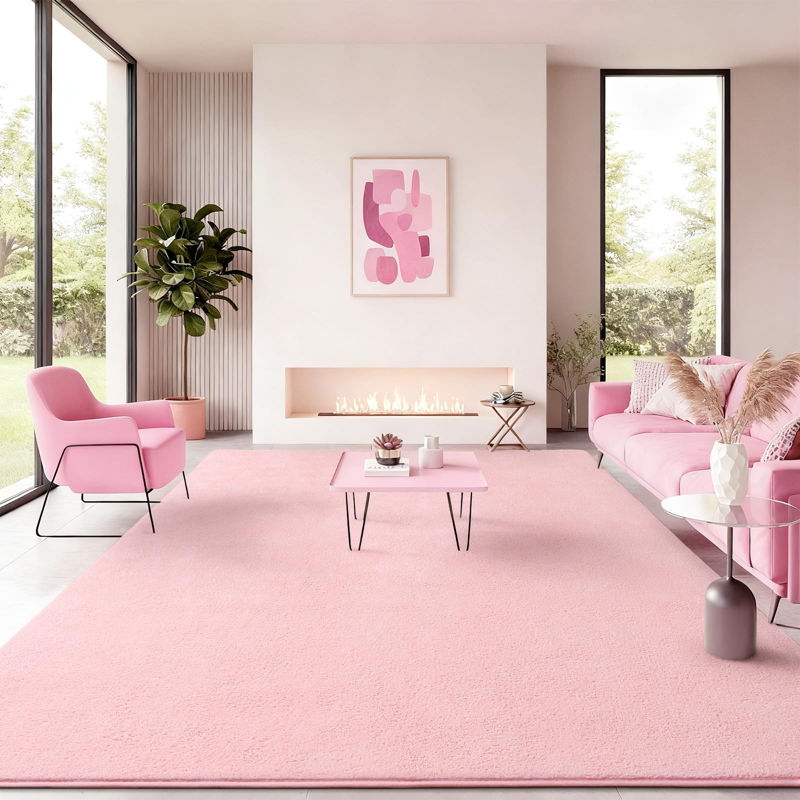 Amazon.com: B BENRON Soft Rugs for Living Room 5x7 Pink