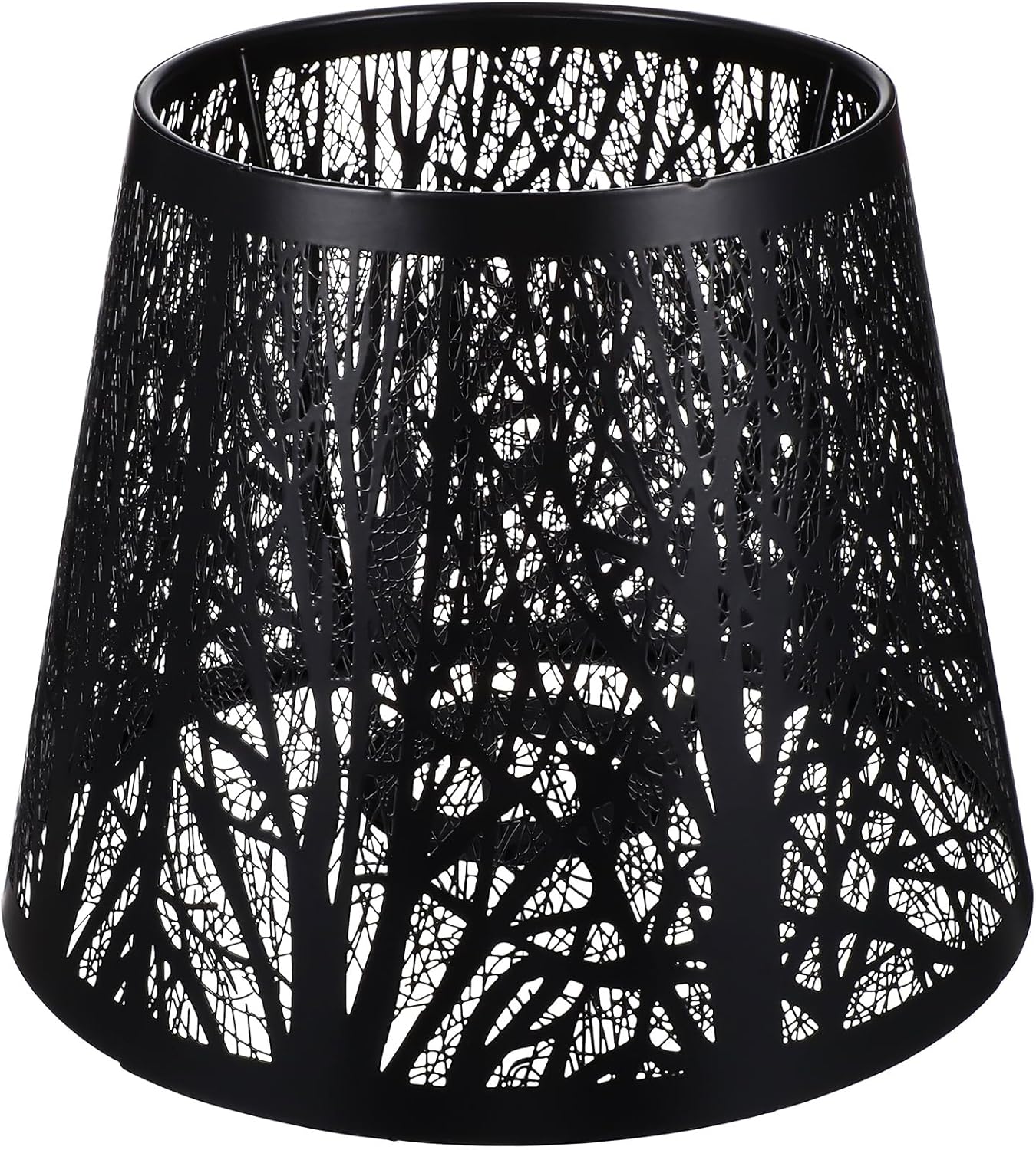 Luxshiny Hollow Tree Shadow Metal Lamp Shade 7.48X6.10X5.11In Modern Replacement Lamp Shade Cover for Indoor Floor and Table Lamps Home Decor