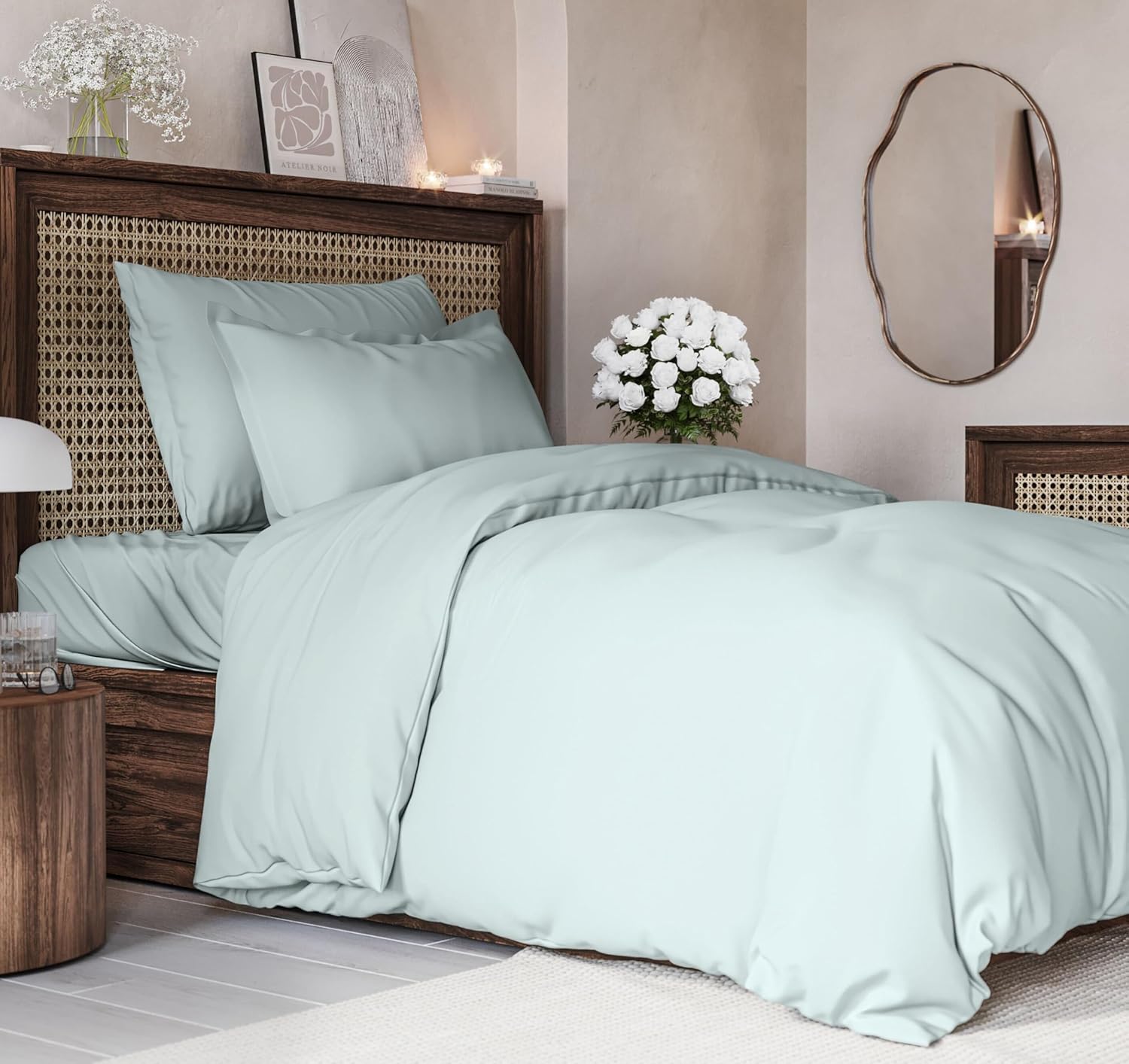 Duvet Cover Twin/Twin XL Size Set - Extra Soft Twin/Twin XL Size Duvet Cover 68 x 90 with 1 Pillow Shams - Hotel Luxury & Fade Free w/ Zipper Closures & Ties - Comfy Breathable Bedding Set (Ice Blue) Twin/Twin XL 18 - Ice Blue (No Comforter)