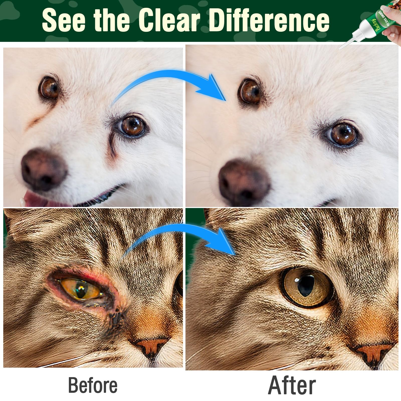120ml/4.06fl oz Pet Eye Drops for Dogs and Cats,Solution for Redness,Itching and Tear Stains,Fast-Acting,Safe for All Breeds and Sizes — Amazon image 4