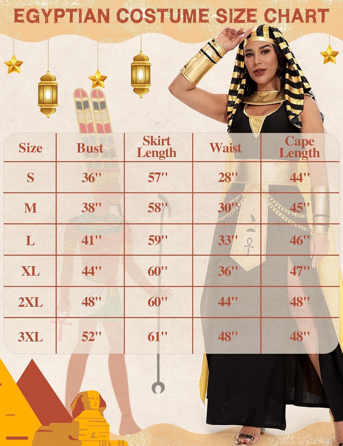 Cleopatra Costume for Women 5Pcs Egyptian Goddess Costume Dress Plus Size Egypt Queen Pharaoh Halloween Outfit Woman