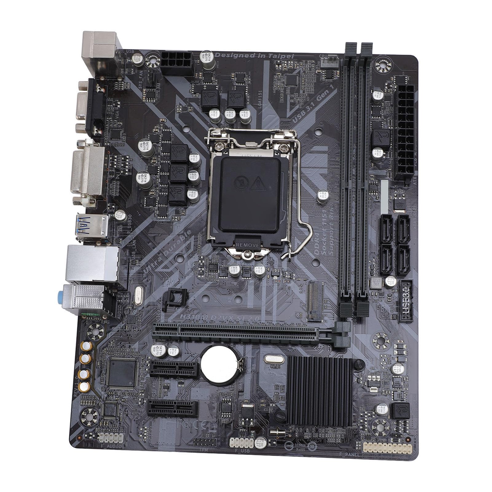 H310M D2VX SI 2.0 Komputerowa Płyta Główna, 2 DDR4 DIMM M ATX PCI E 3.0 Desktop Płyta Główna do LGA 1151 8th Gen I7 I5 I3 Core, 1x PCIE X16, 4x SATA III, M.2 Gniazdo, VGA, DVI,