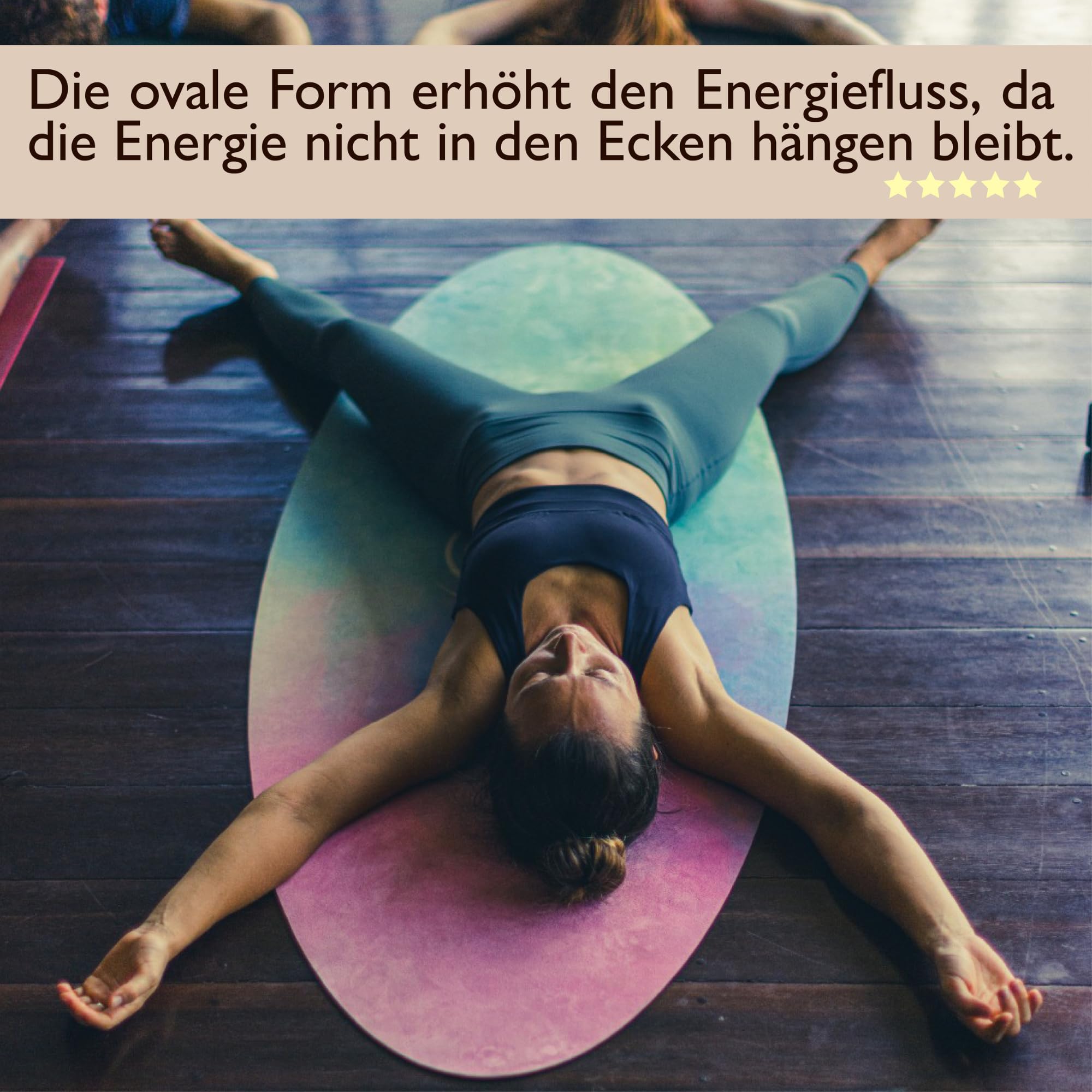 Surfstyle - Esterilla de yoga ovalada, antideslizante, incluye correa de transporte, esterilla deportiva para fitness y pilates, caucho natural, superficie de microfibra de botellas de PET