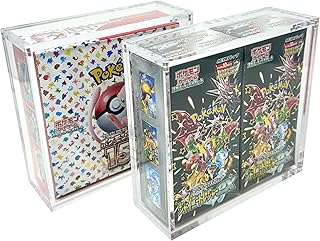 Japanese Booster Box Acrylic Case | Fits 1 Standard JP BB or 2 High Class JP BB Deluxe Case Compatible with JAPANESE Pokemon Booster Box ONLY | Magnetic Top | Thick 6mm